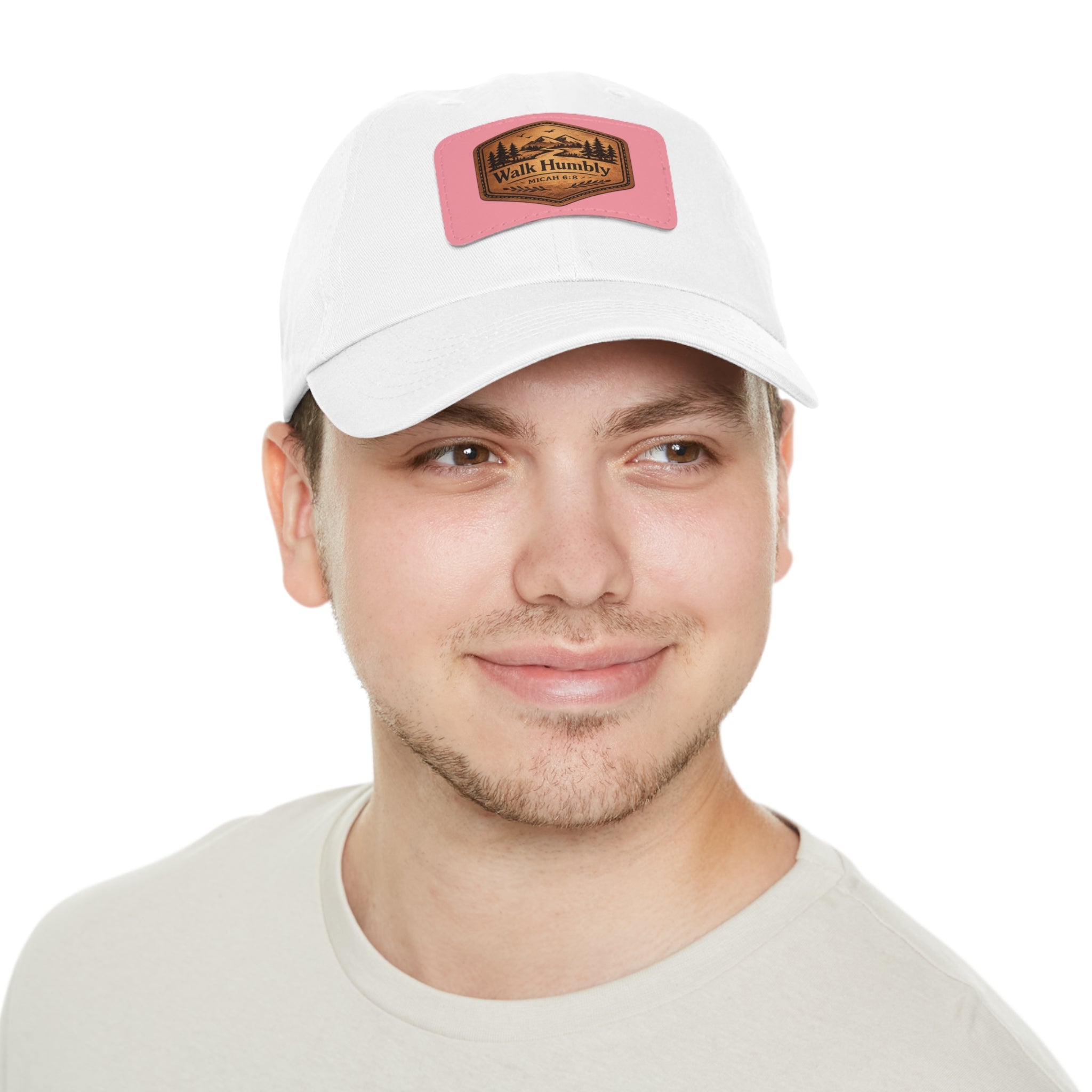 Walk Humbly Leather Patch Dad Hat | Micah 6:8 Christian Outdoor Cap | Faith Freedom Creations