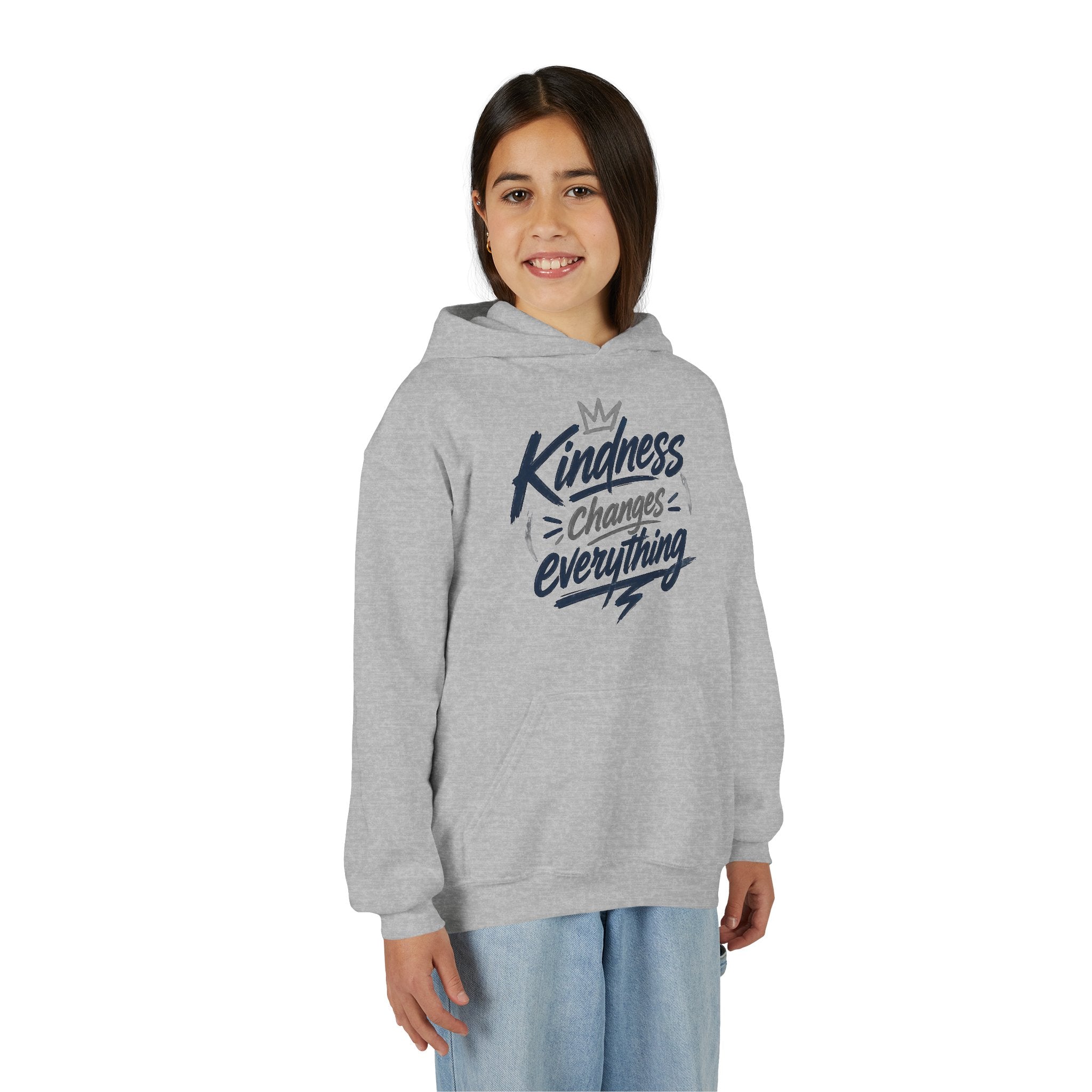 Youth Hoodie – “Kindness Changes Everything” Inspirational Kids Pullover