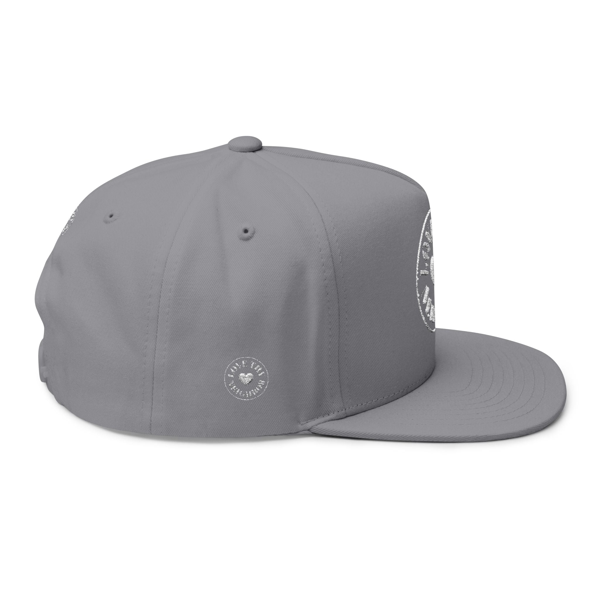 Flat Bill Cap — 'Love Thy Neighbor' Embroidered Snapback Hat