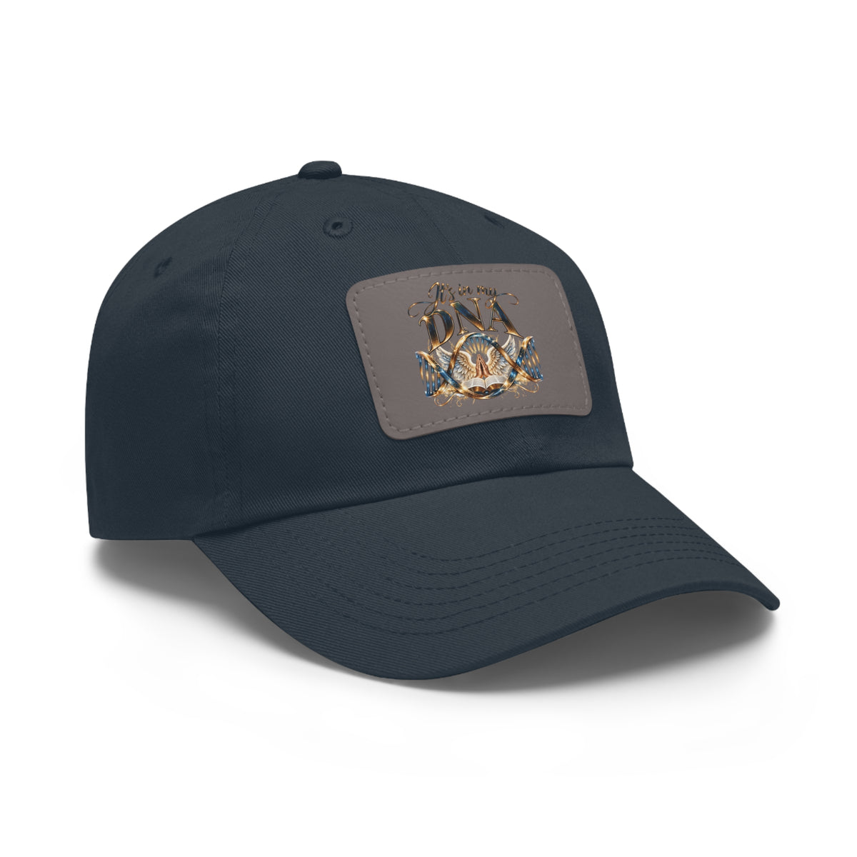 It's in My DNA Christian Dad Hat – Faith-Inspired Faux Leather Patch Baseball Cap