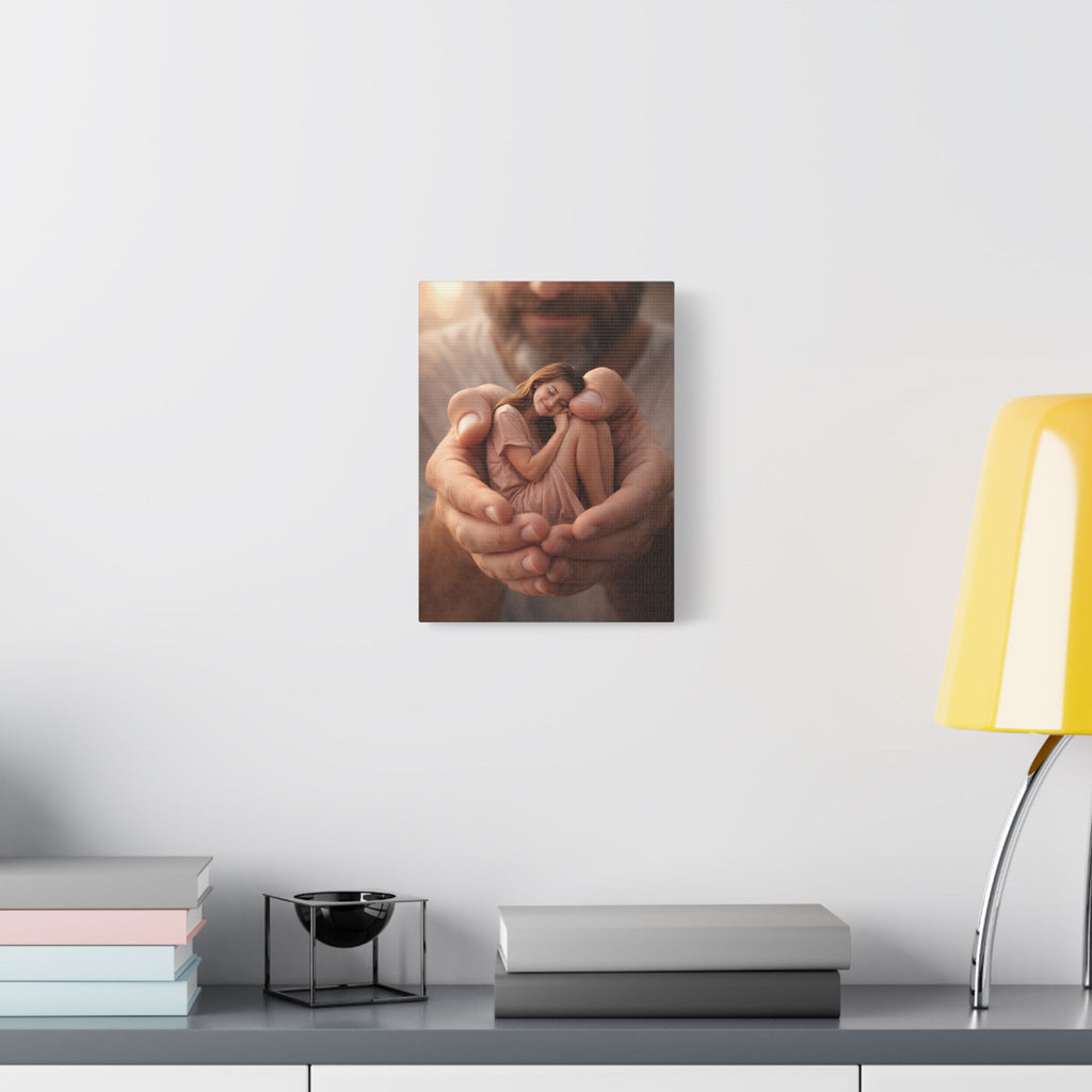 In His Hands – Protective Keepsake Canvas Print