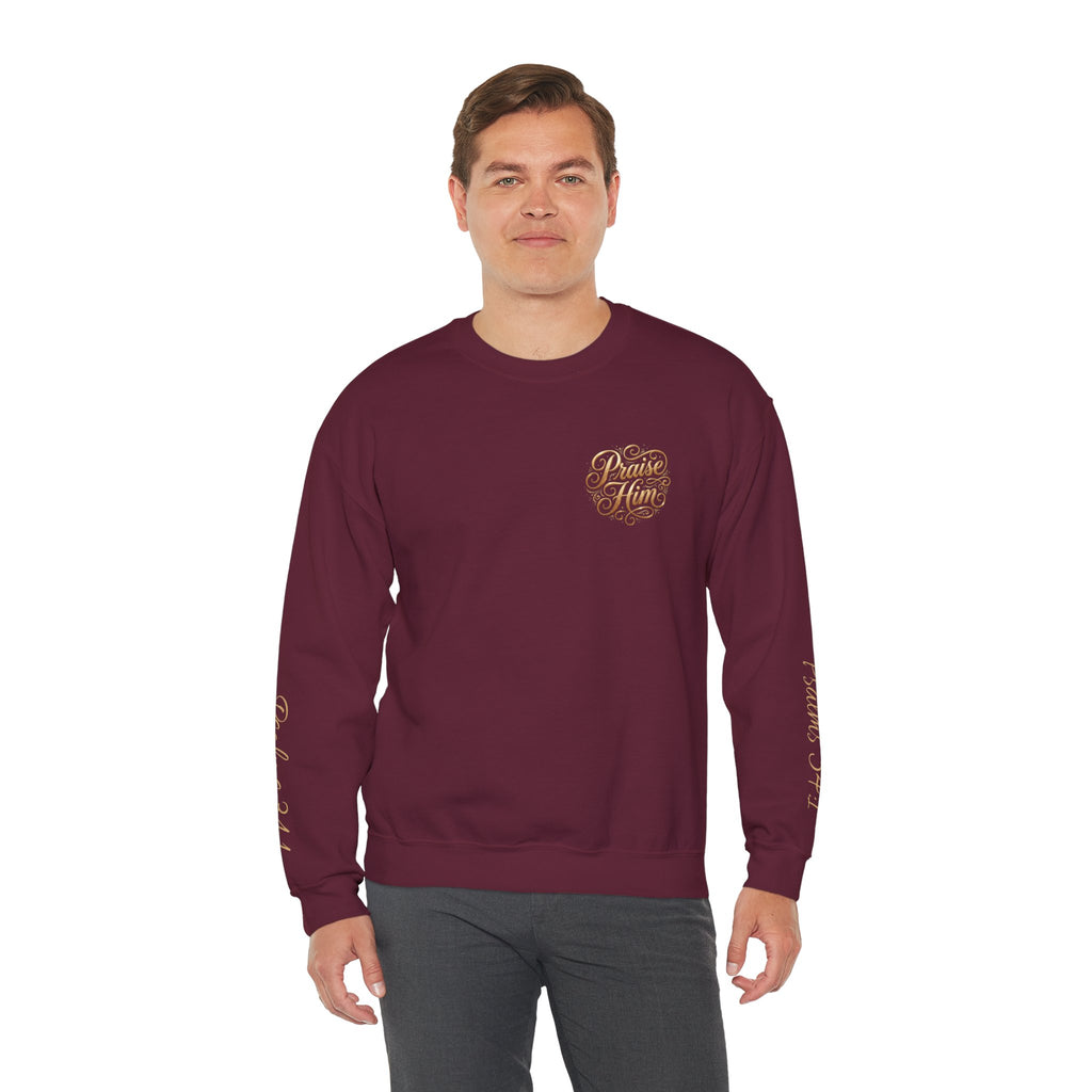 Praise Psalm 150 Sweatshirt | Christian Faith Crewneck Pullover | Inspirational Worship Apparel