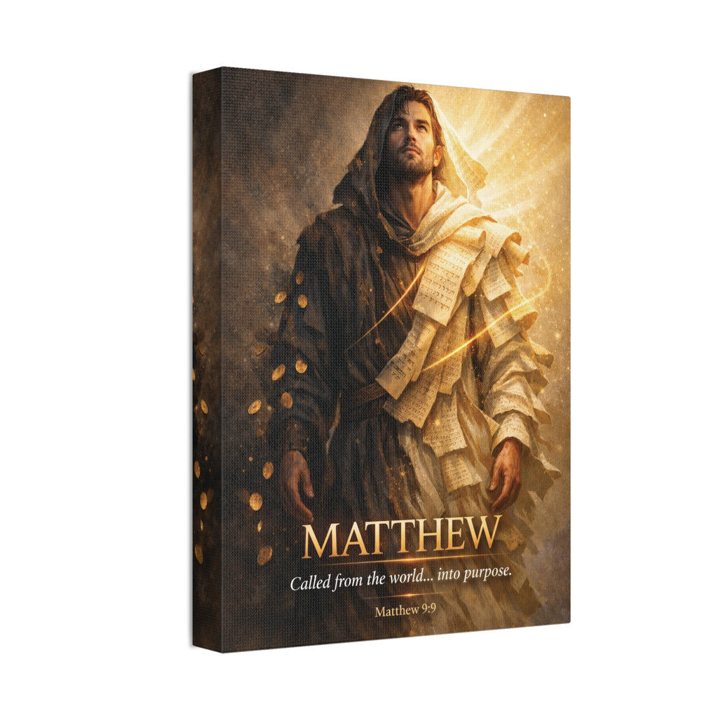 Matthew Bible Canvas Wall Art – “Called from the World… Into Purpose” Christian Scripture Canvas