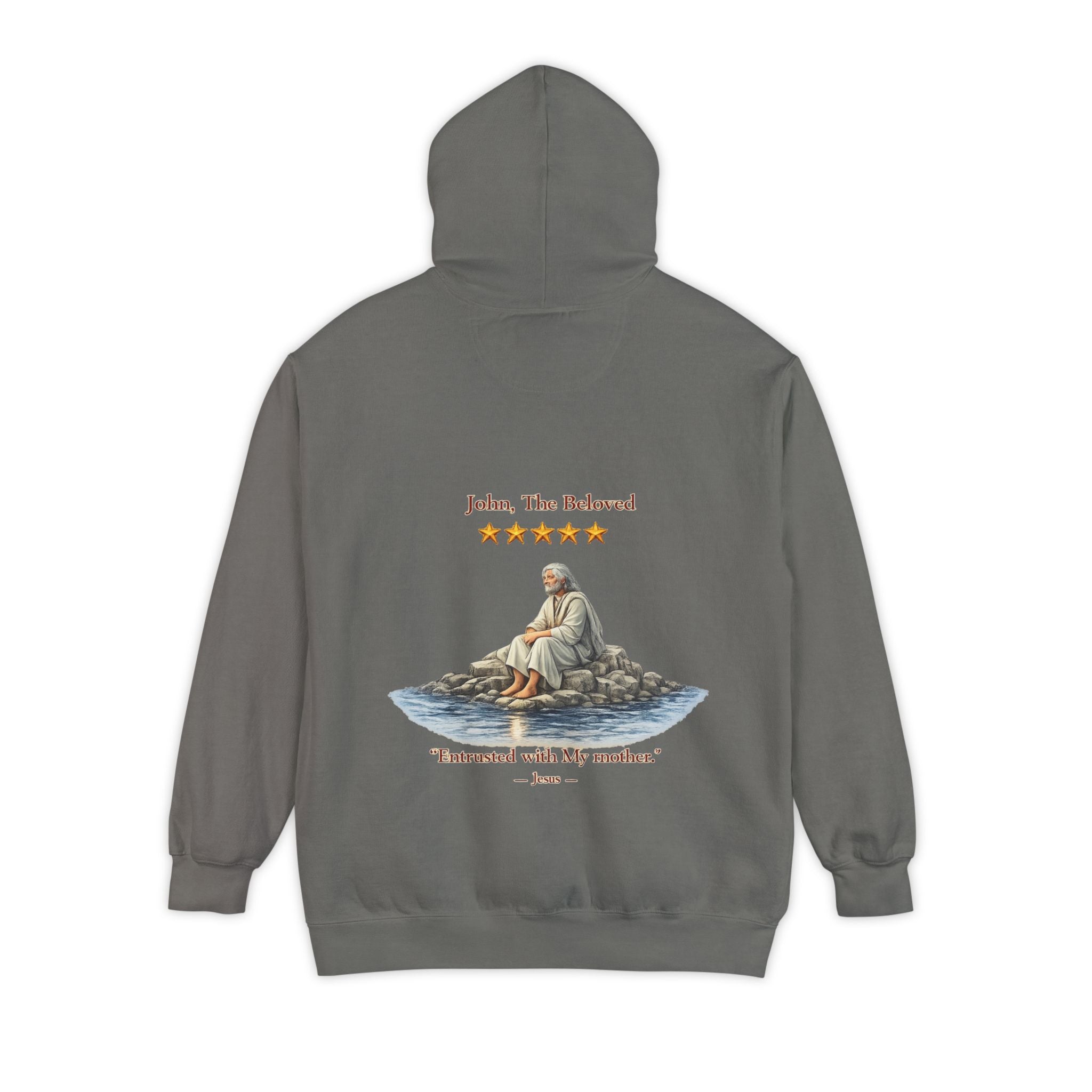"John The Beloved Review, by Jesus"Hoodie — Illustrated Religious Graphic Pullover-⭐ Five-Star Faith Series⭐