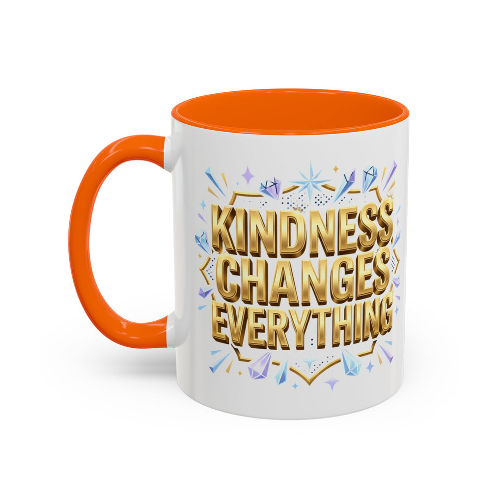 Gold-Kindness Changes Everything Coffee Mug | Inspirational Gold Script Mug | Faith Freedom Creations