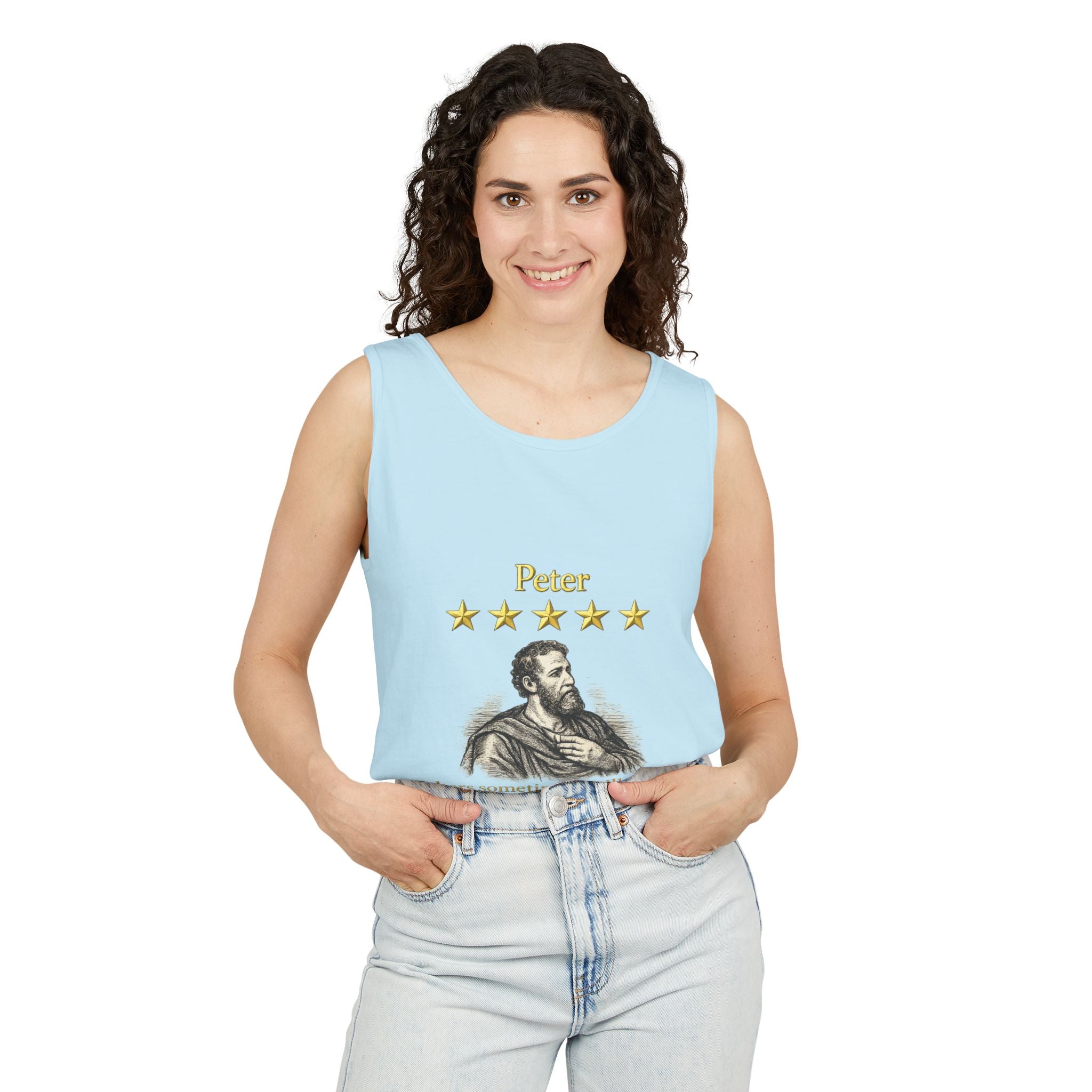 Peter Christian Tank Top — "Falters Sometimes. Still Chosen." Jesus Review-⭐ Five-Star Faith Series⭐