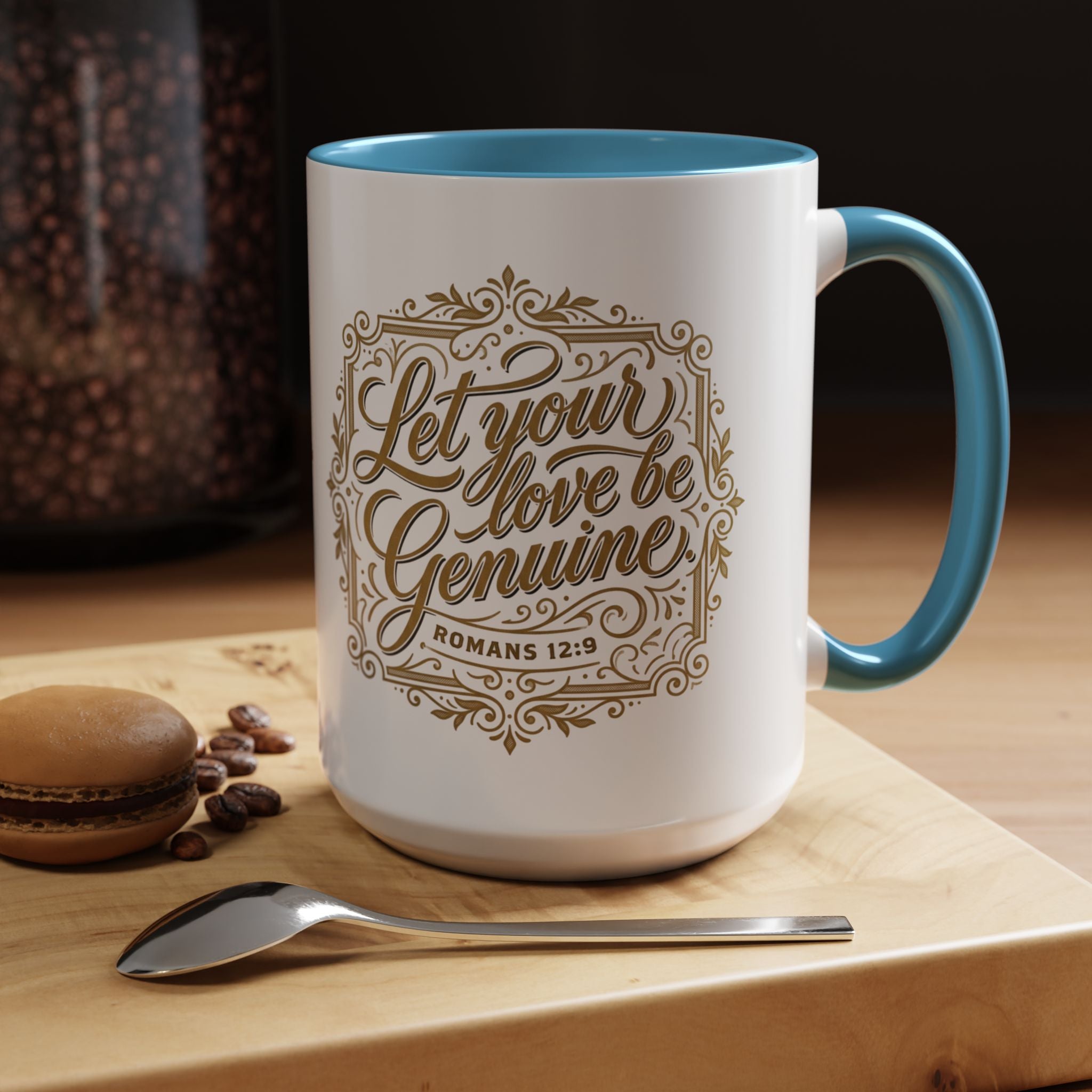 Let Your Love Be Genuine Coffee Mug | Romans 12:9 Christian Mug | Inspirational Faith Gift