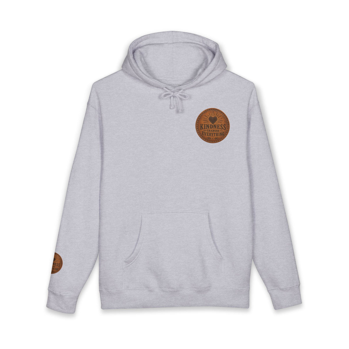 Kindness Changes Everything Heavyweight Hoodie | Vintage Patch Christian Hoodie | Inspirational Fleece Sweatshirt