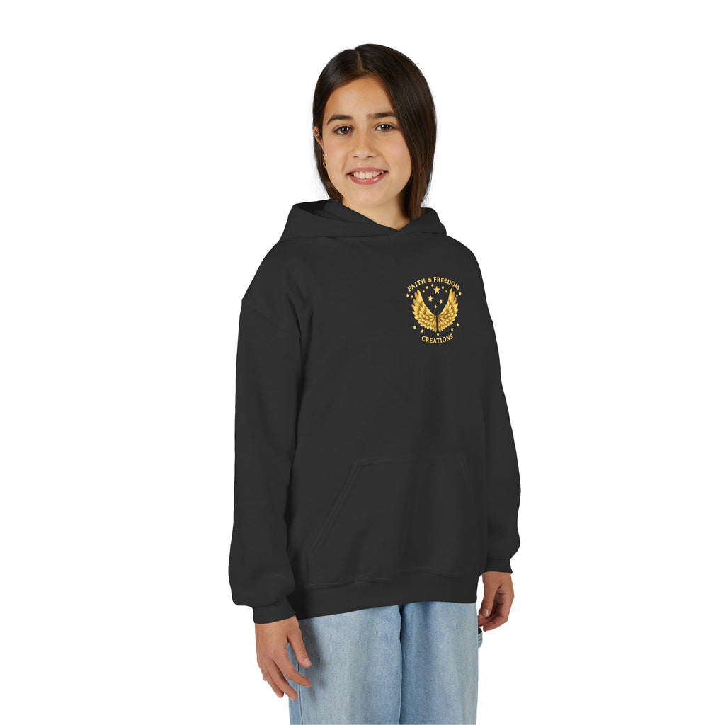 Youth “Be Kind to One Another” Hoodie – Cute Bunny Night Sky Scripture Sweatshirt