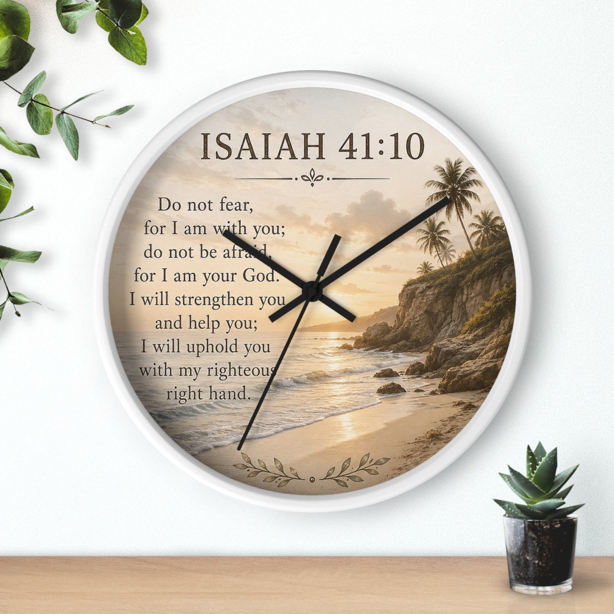 Isaiah 41:10 Wall Clock | Inspirational Christian Scripture Clock | Faith Home Decor