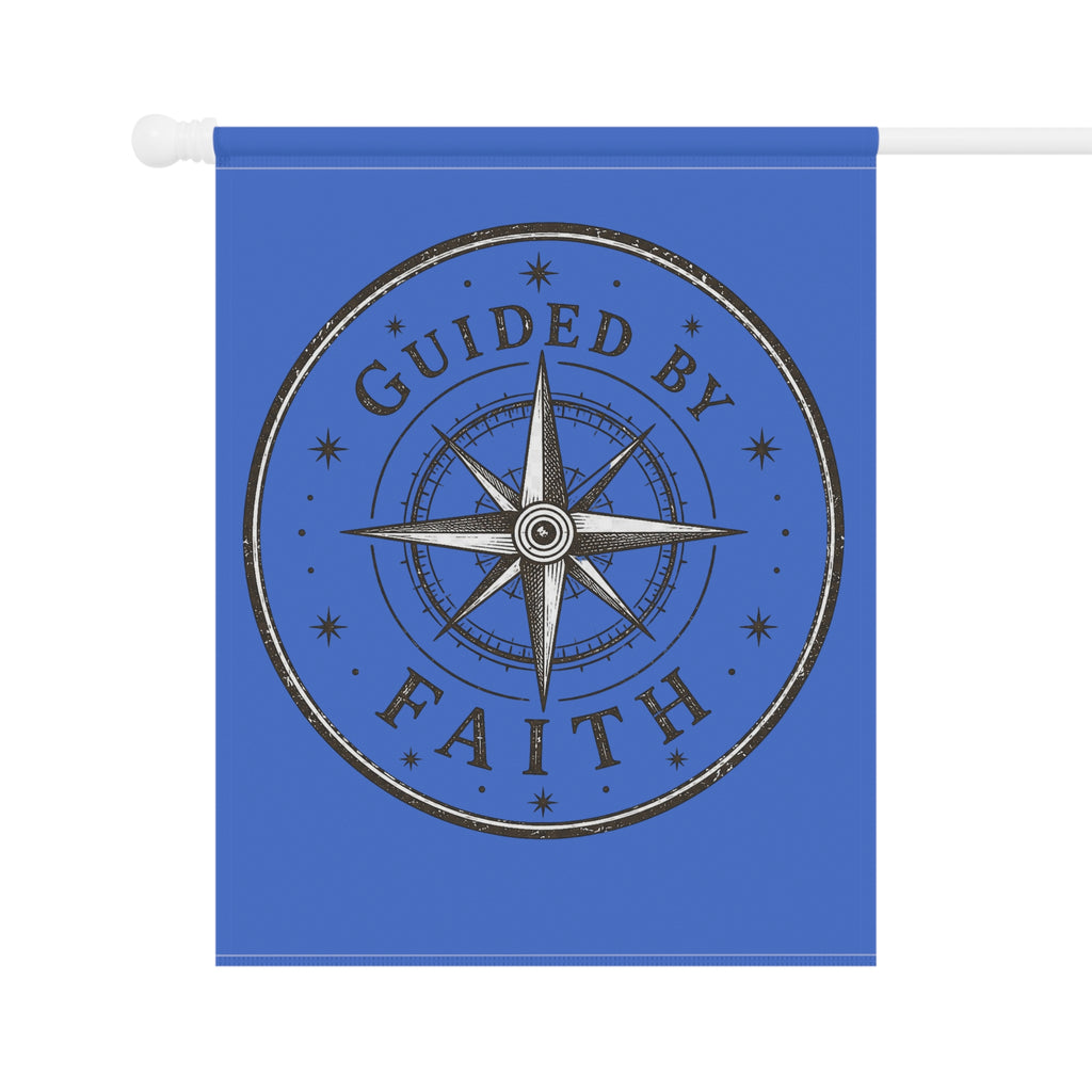 Guided By Faith Compass Garden Flag | Christian Outdoor Banner | Inspirational Faith Yard Decor