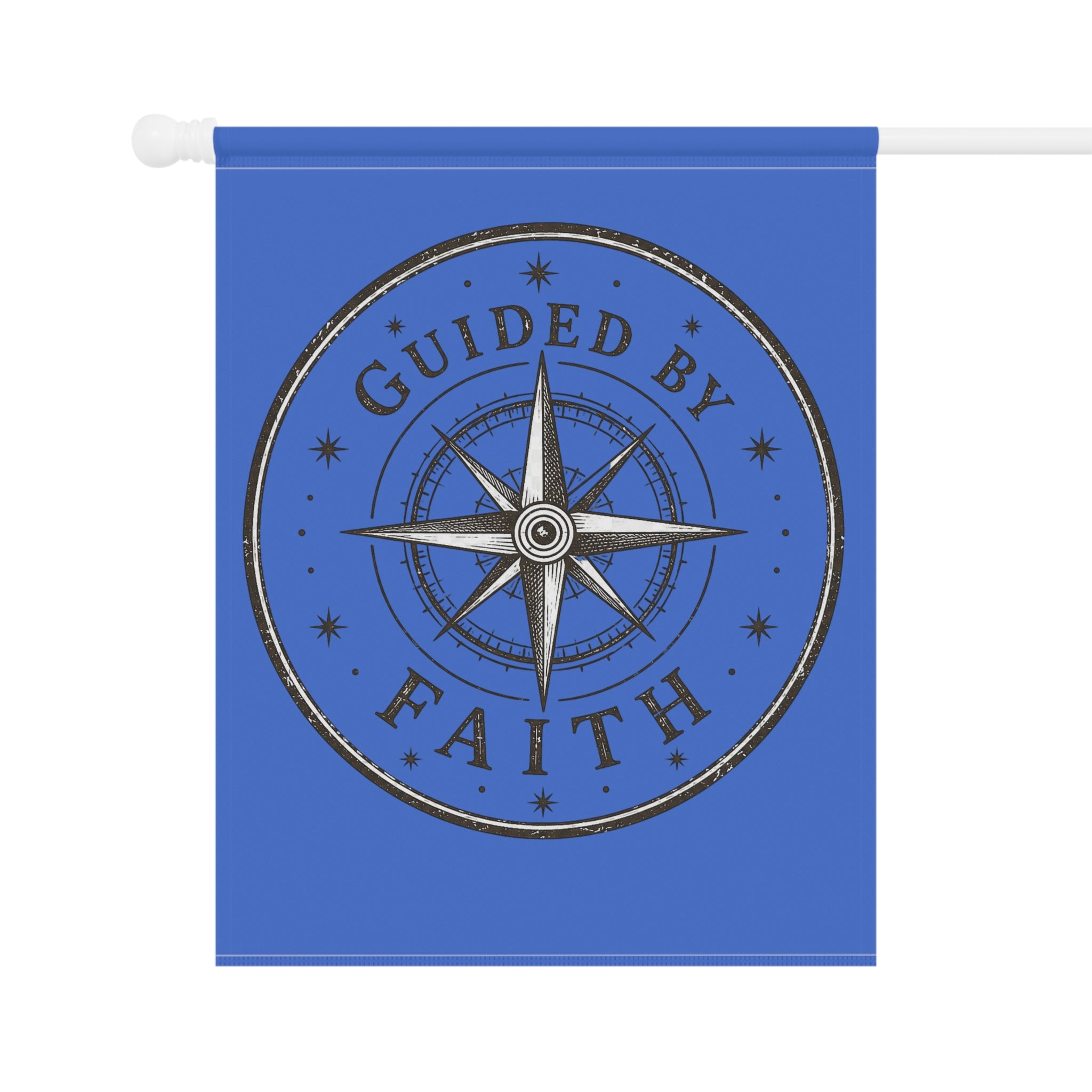 Guided By Faith Compass Garden Flag | Christian Outdoor Banner | Inspirational Faith Yard Decor