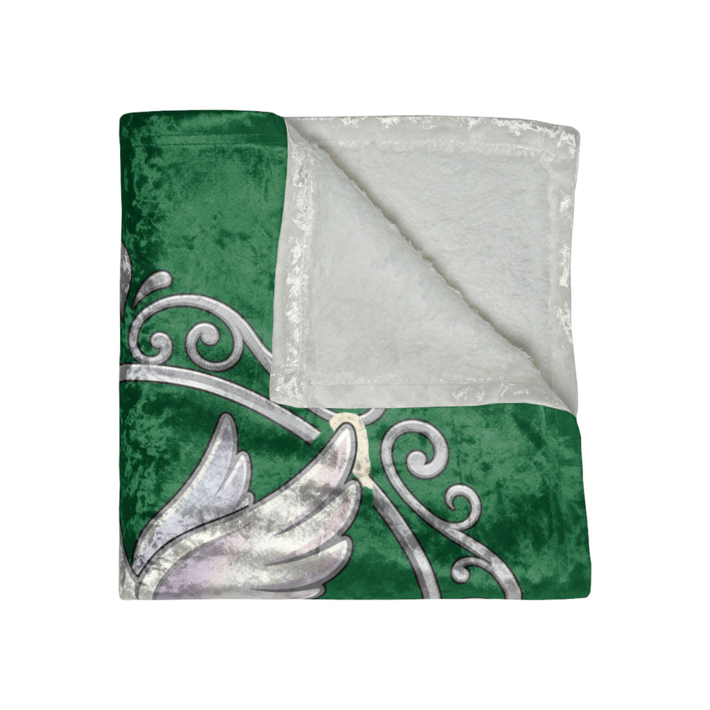 Crushed Velvet Blanket — 'Jesus Is Peace' Dove Throw (Christmas & Inspirational Gift)