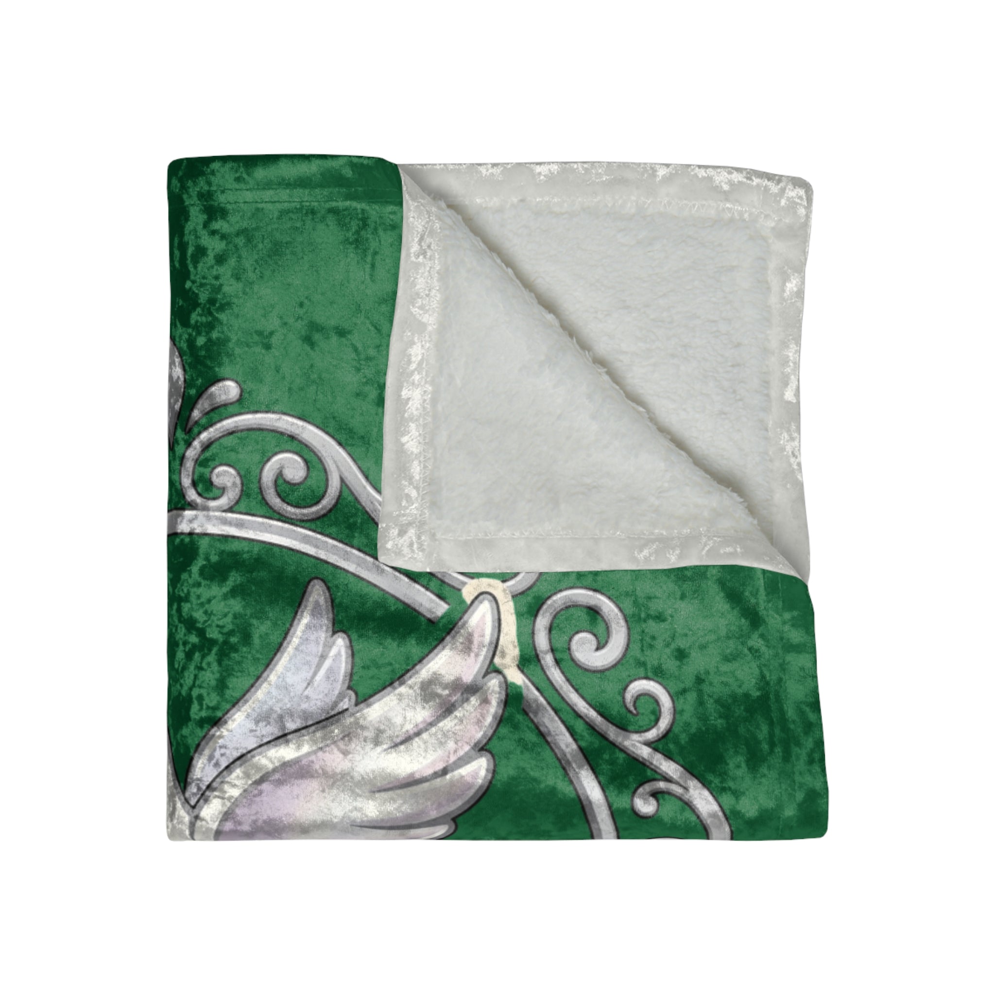 Crushed Velvet Blanket — 'Jesus Is Peace' Dove Throw (Christmas & Inspirational Gift)