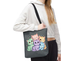 Pastel Rainbow Kittens Tote Bag – Cute Cat Lover Tote | Colorful Cat Market Bag
