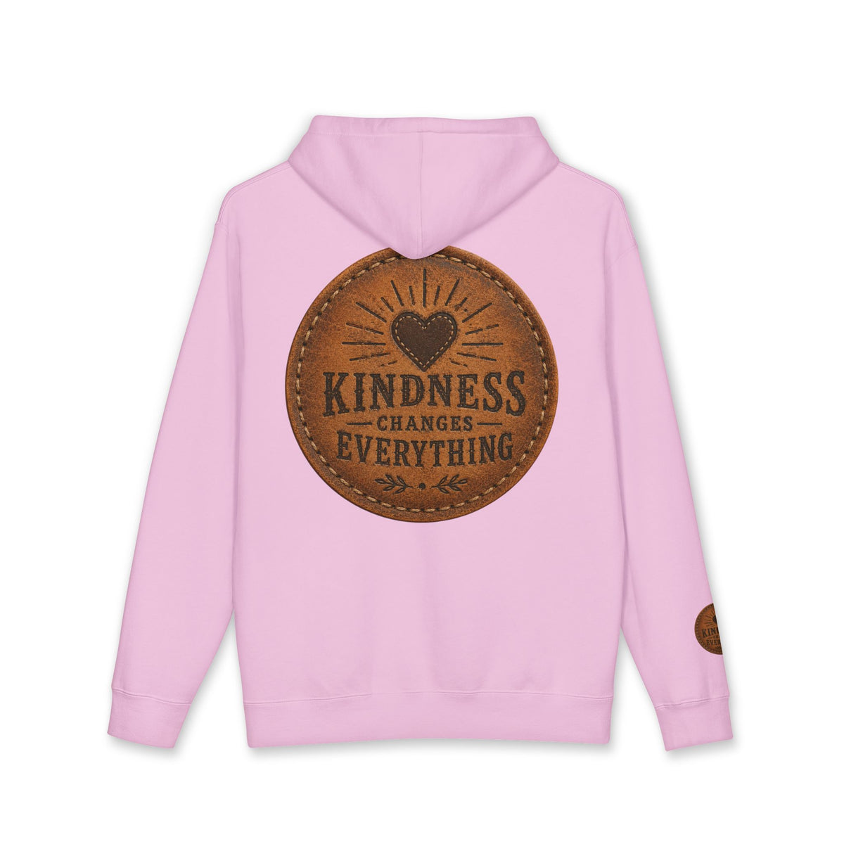 Kindness Changes Everything Heavyweight Hoodie | Vintage Patch Christian Hoodie | Inspirational Fleece Sweatshirt