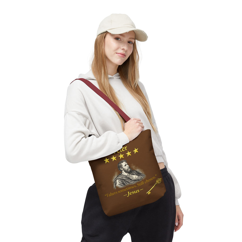 Peter – Tote Bag | “Falters Sometimes. Still Chosen.” Faith Graphic – Five-Star Faith Series