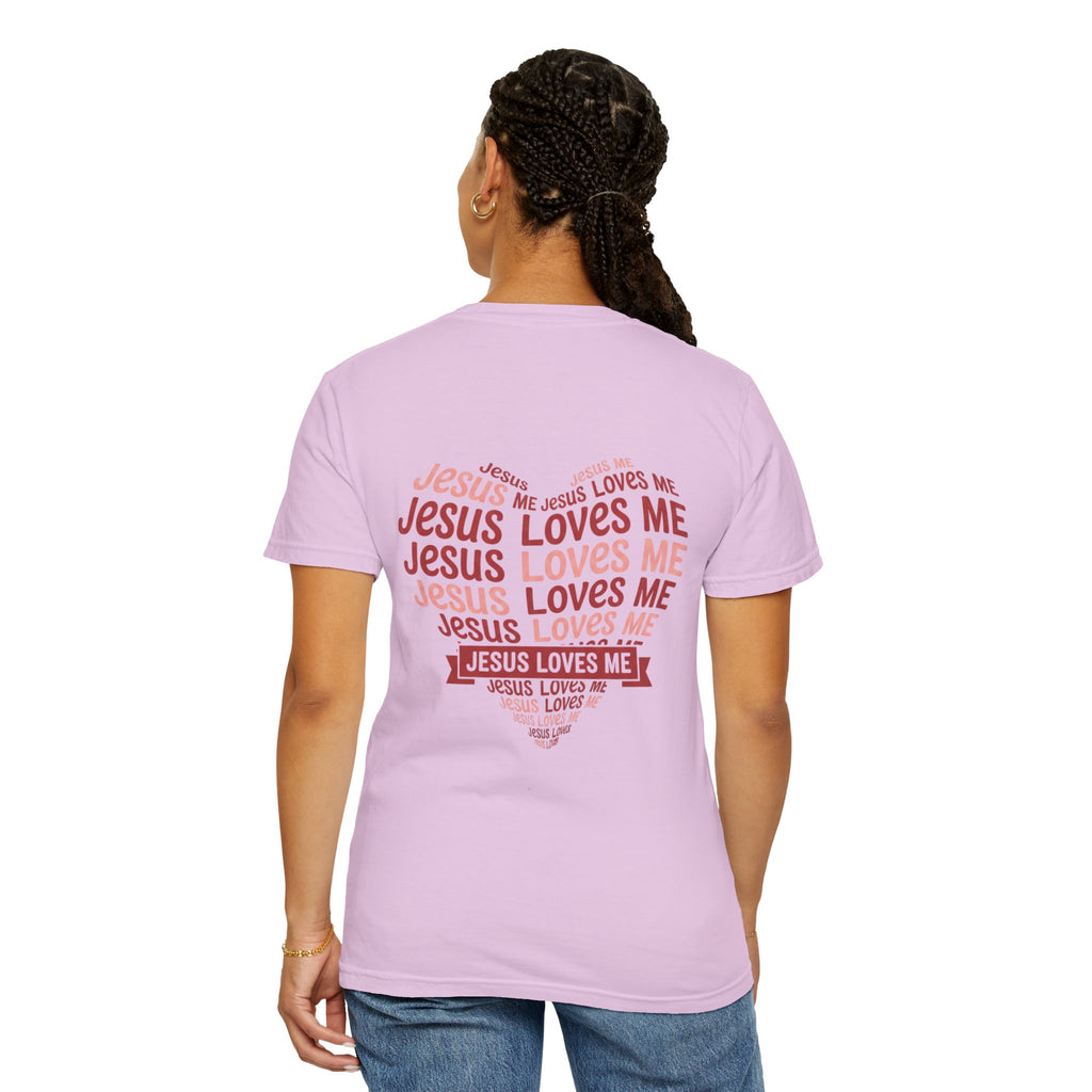 Jesus Loves Me Heart Garment-Dyed T-Shirt – Christian Faith Tee | Vintage Style Inspirational Shirt