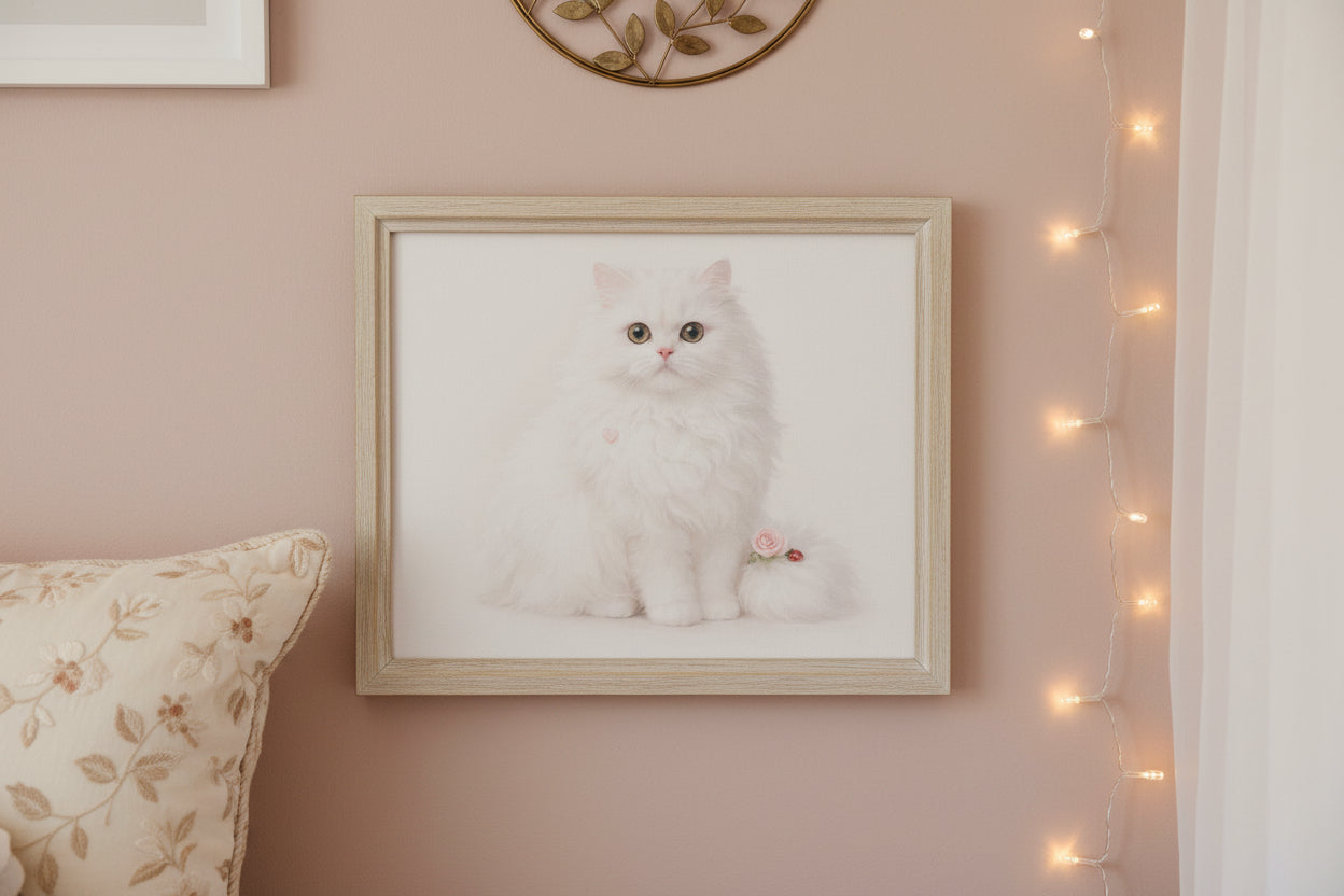 Persian Cat Canvas Wall Art – Satin Finish Stretched Canvas | Elegant Cat Lover Decor