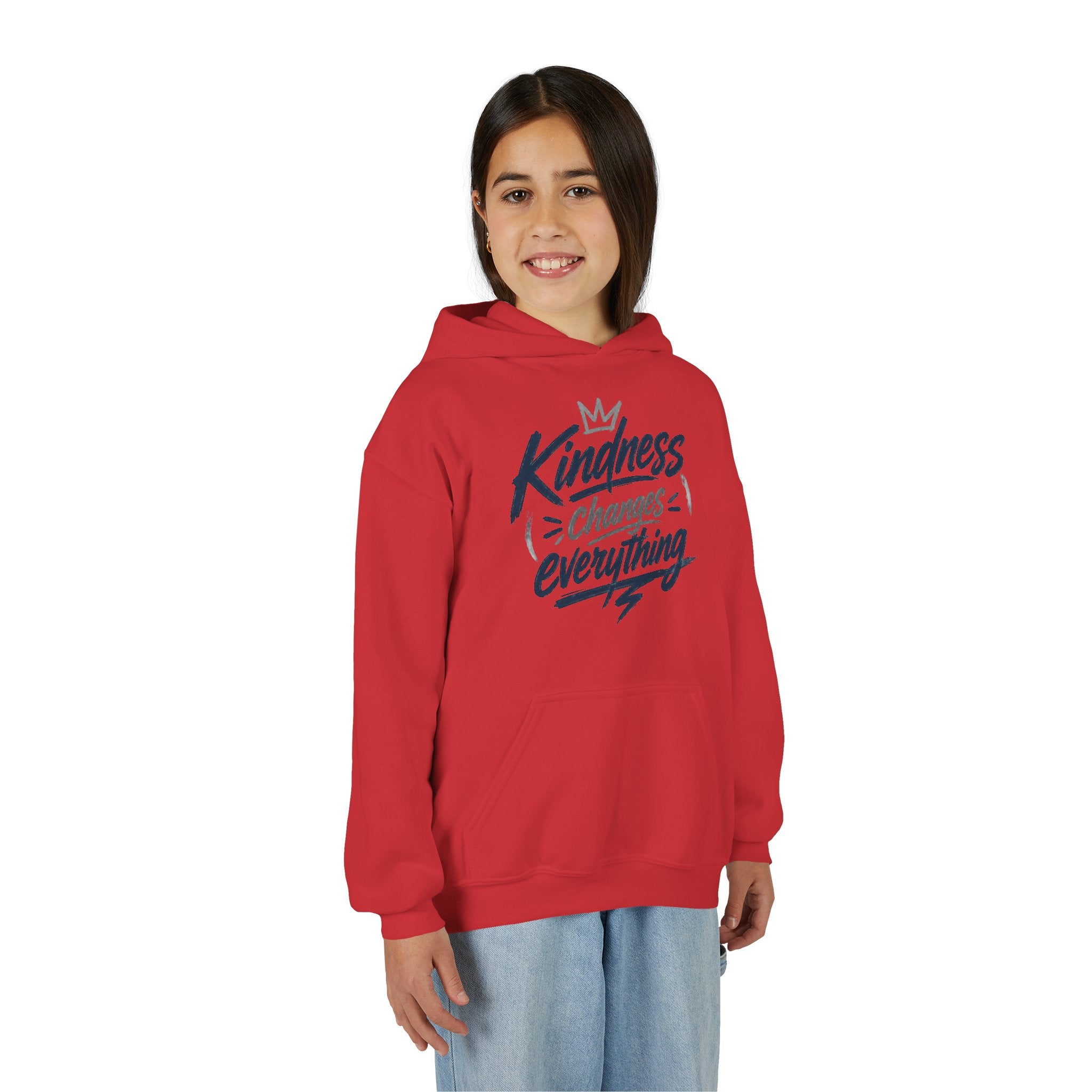 Youth Hoodie – “Kindness Changes Everything” Inspirational Kids Pullover