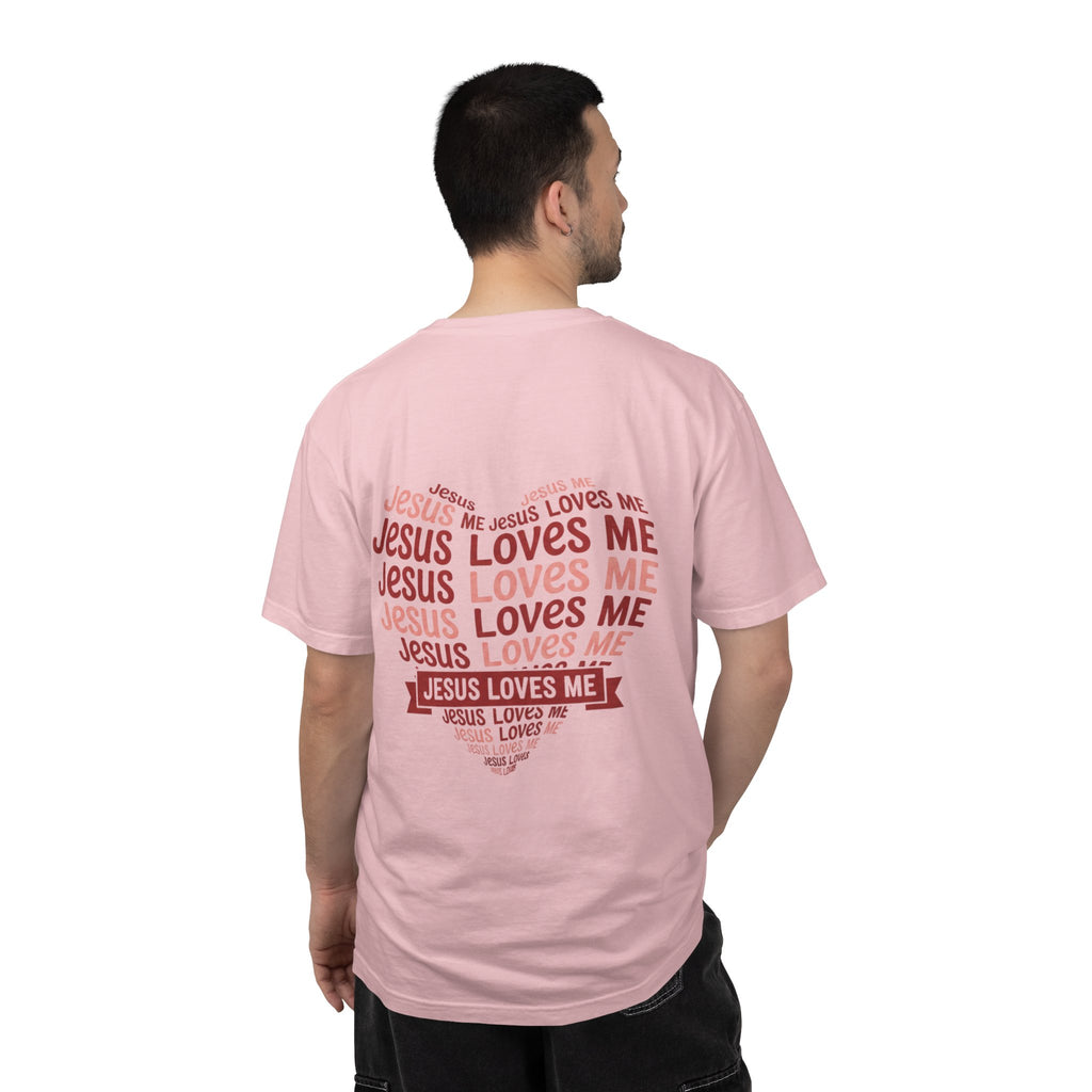 Jesus Loves Me Heart Garment-Dyed T-Shirt – Christian Faith Tee | Vintage Style Inspirational Shirt