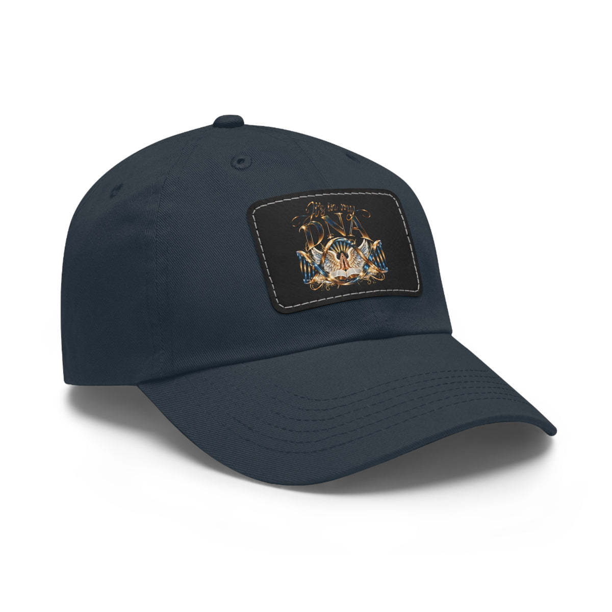 It's in My DNA Christian Dad Hat – Faith-Inspired Faux Leather Patch Baseball Cap