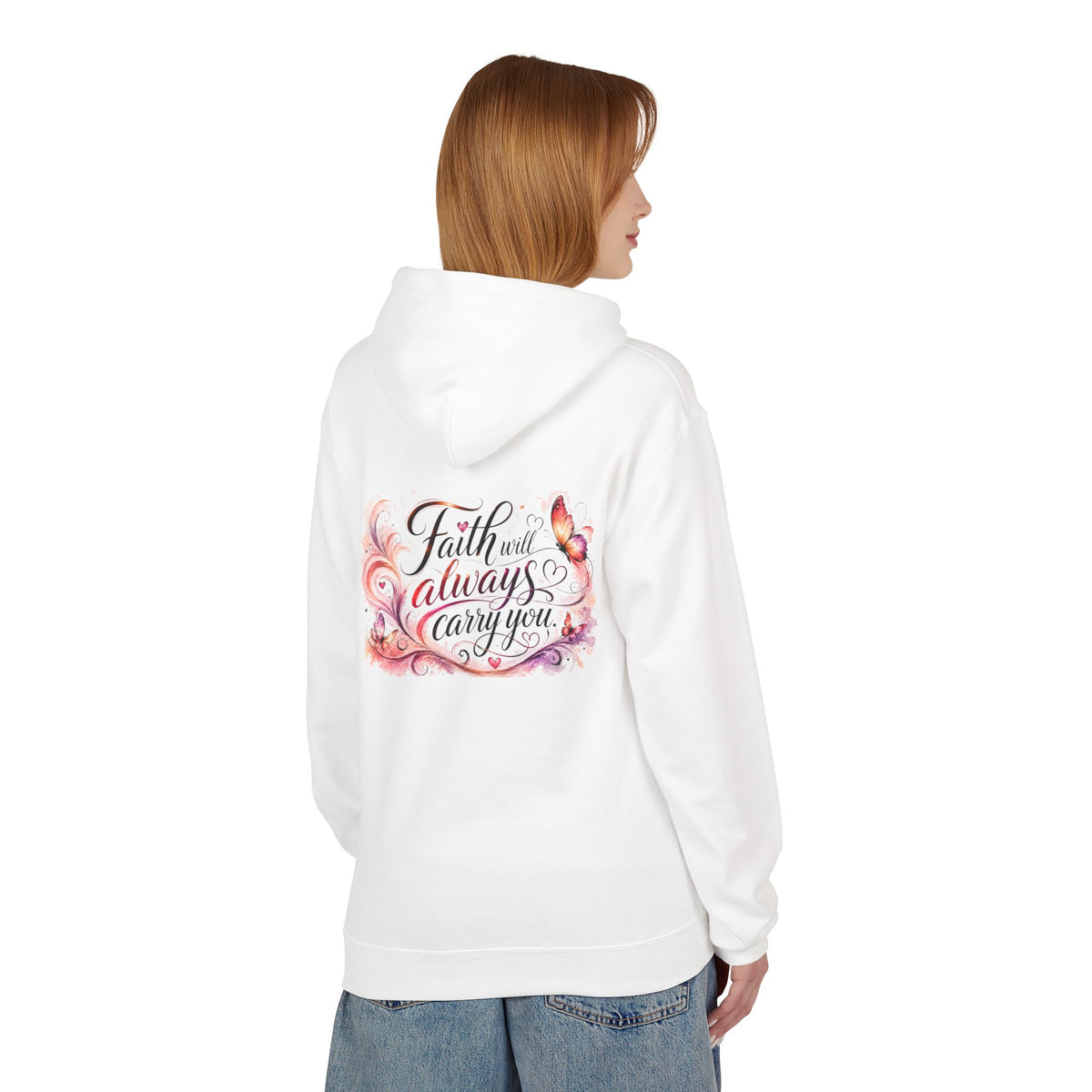 Faith Will Always Carry You Hoodie | Butterfly Christian Inspirational Pullover