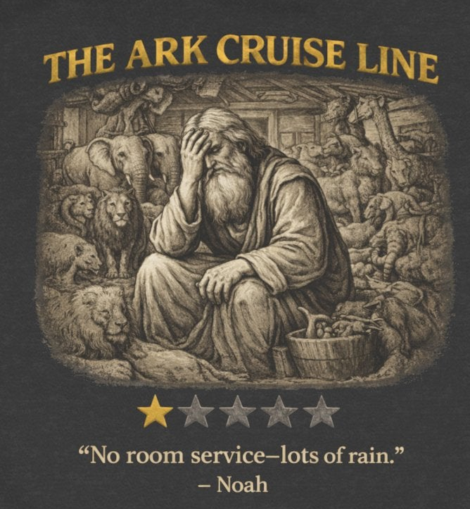 Noah’s Ark – Fleece Hoodie | “The Ark Cruise Line” Vintage Graphic – Five-Star Faith Series