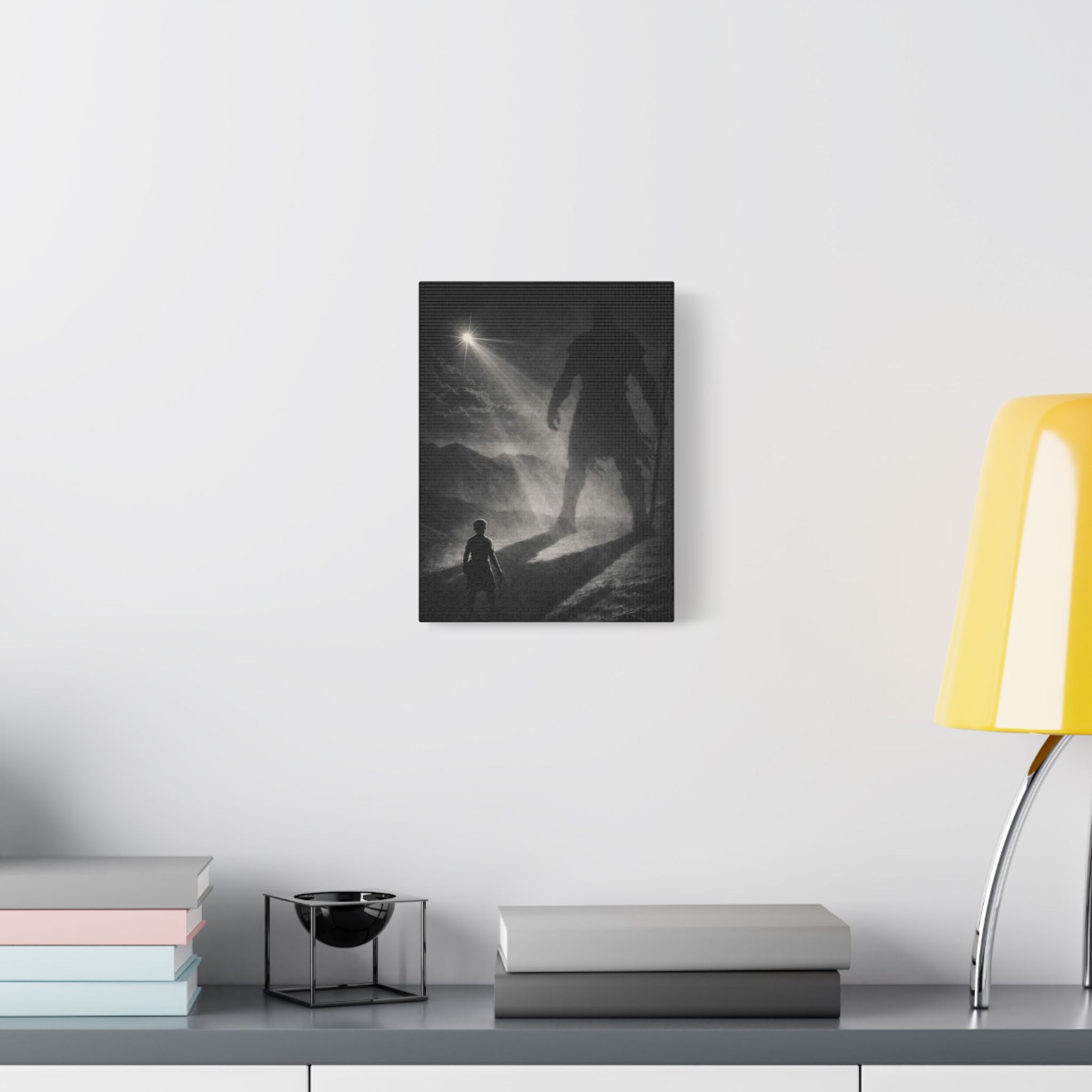David & Goliath Canvas — “Faith Over Fear” Biblical Wall Art