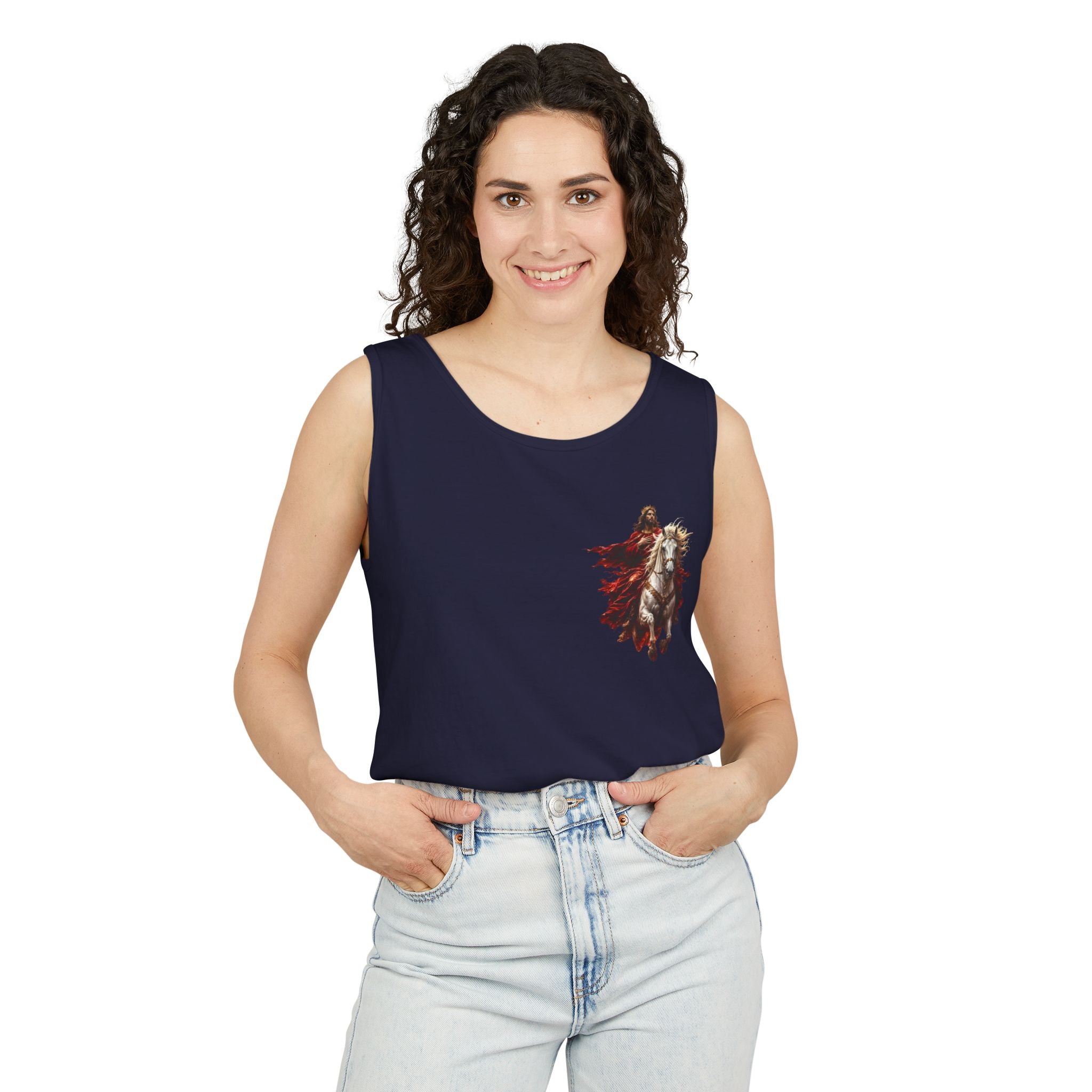Jesus Second Coming Tank Top | Jesus on White Horse Christian Tank | Inspirational Faith Apparel
