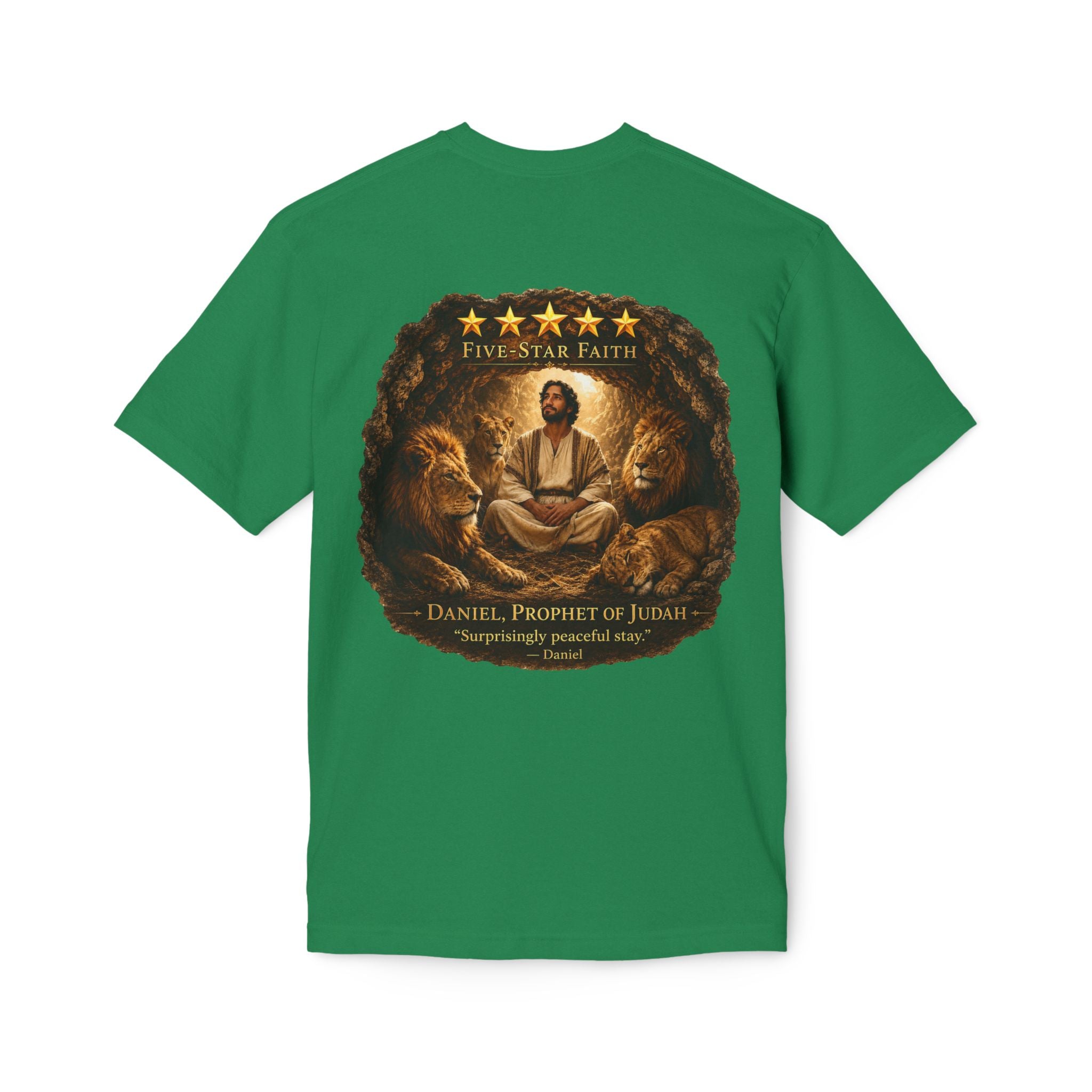 Daniel Review "Stay" Christian T-Shirt — Faith-Based Lion Design