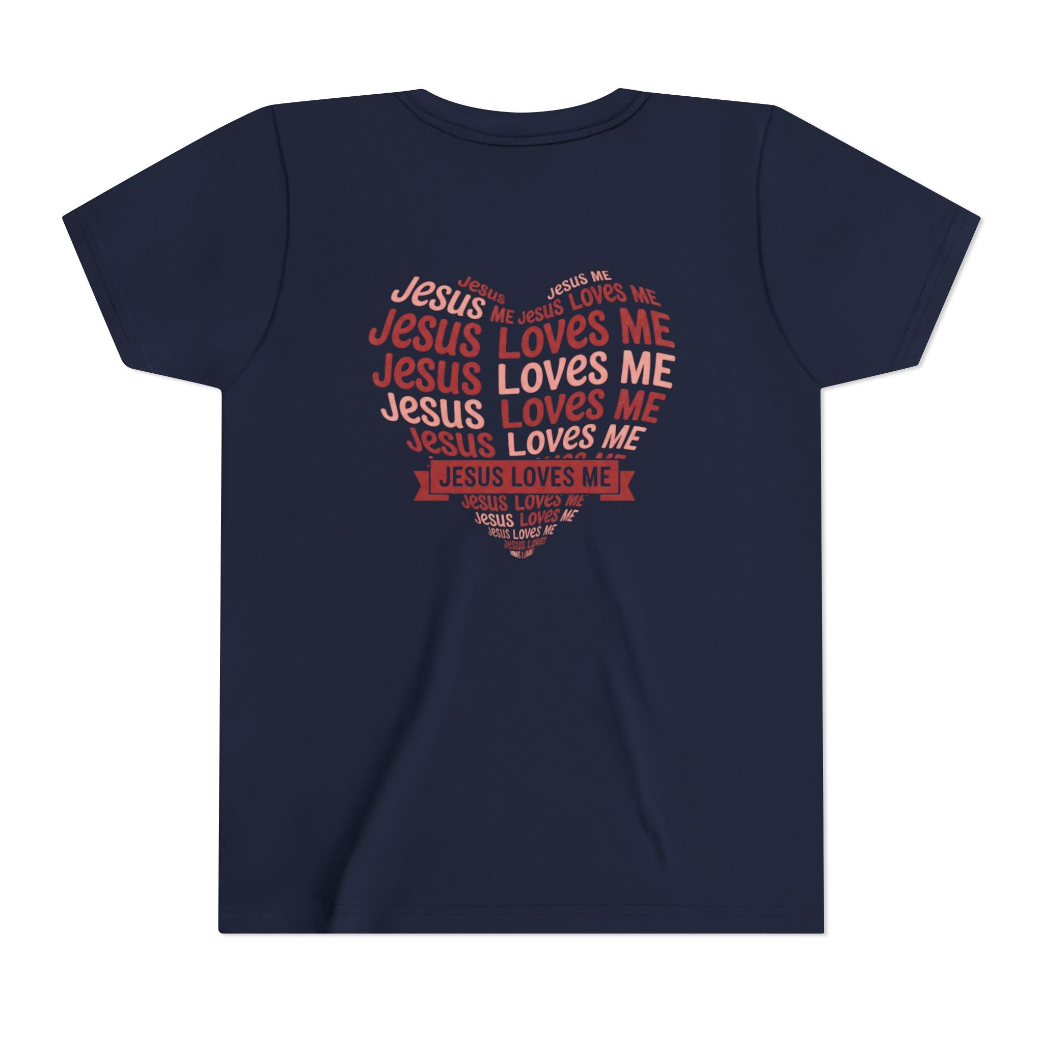 Jesus Loves Me Youth T-Shirt – Heart Word Cloud Christian Kids Tee | Faith Inspired Youth Shirt
