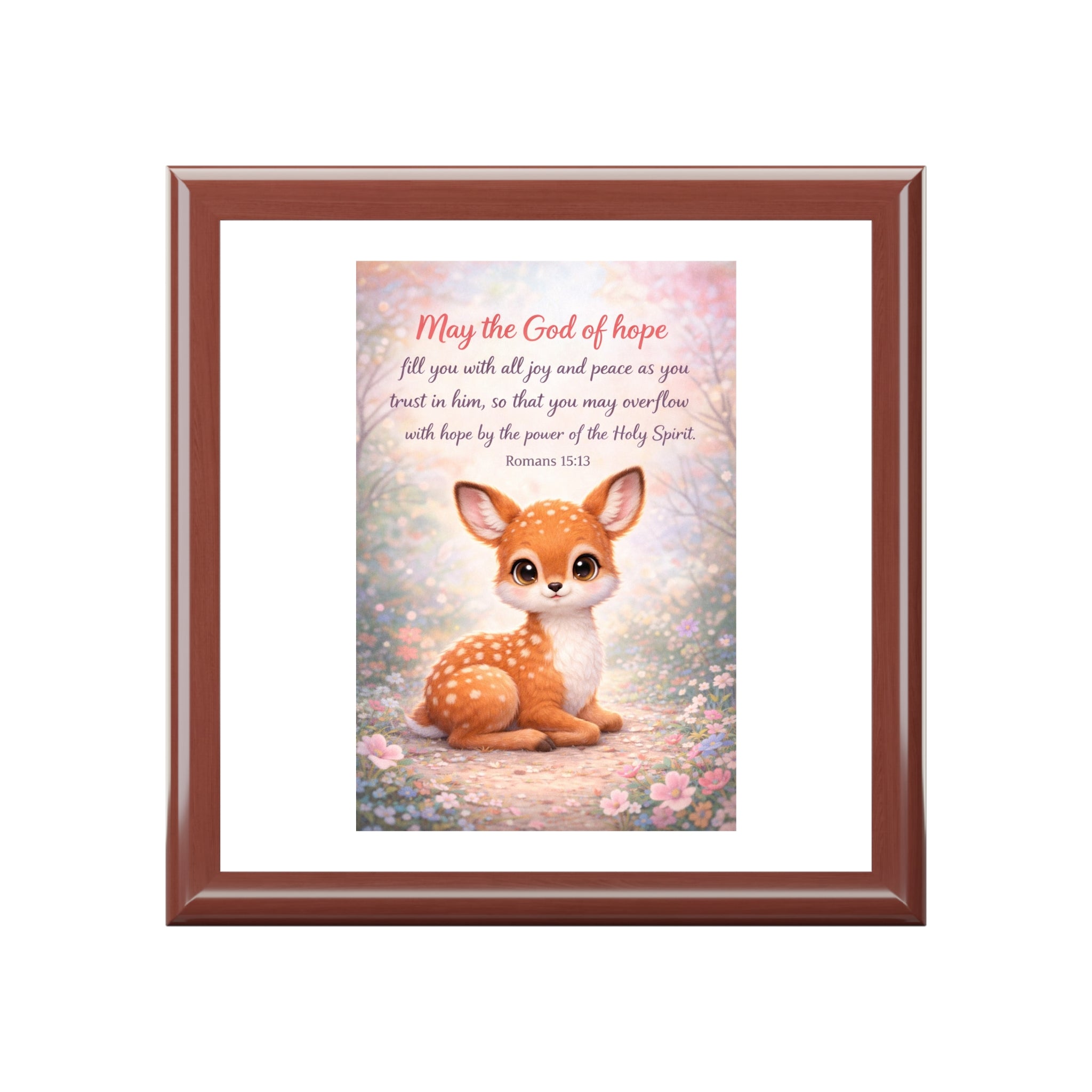 May the God of Hope Fill You - Fawn Jewelry Box with Romans 15:13