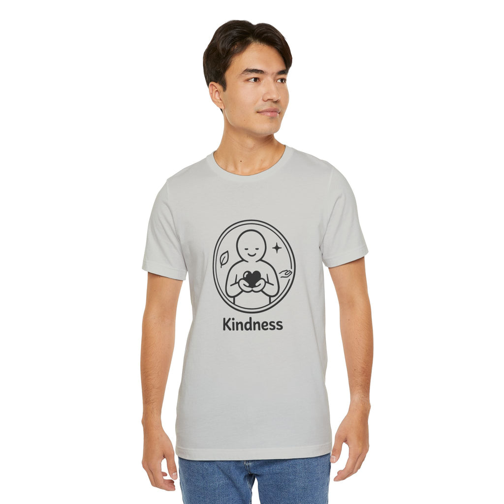 Kindness Minimalist T-Shirt | Inspirational Heart Emblem Tee | Soft Everyday Graphic Shirt