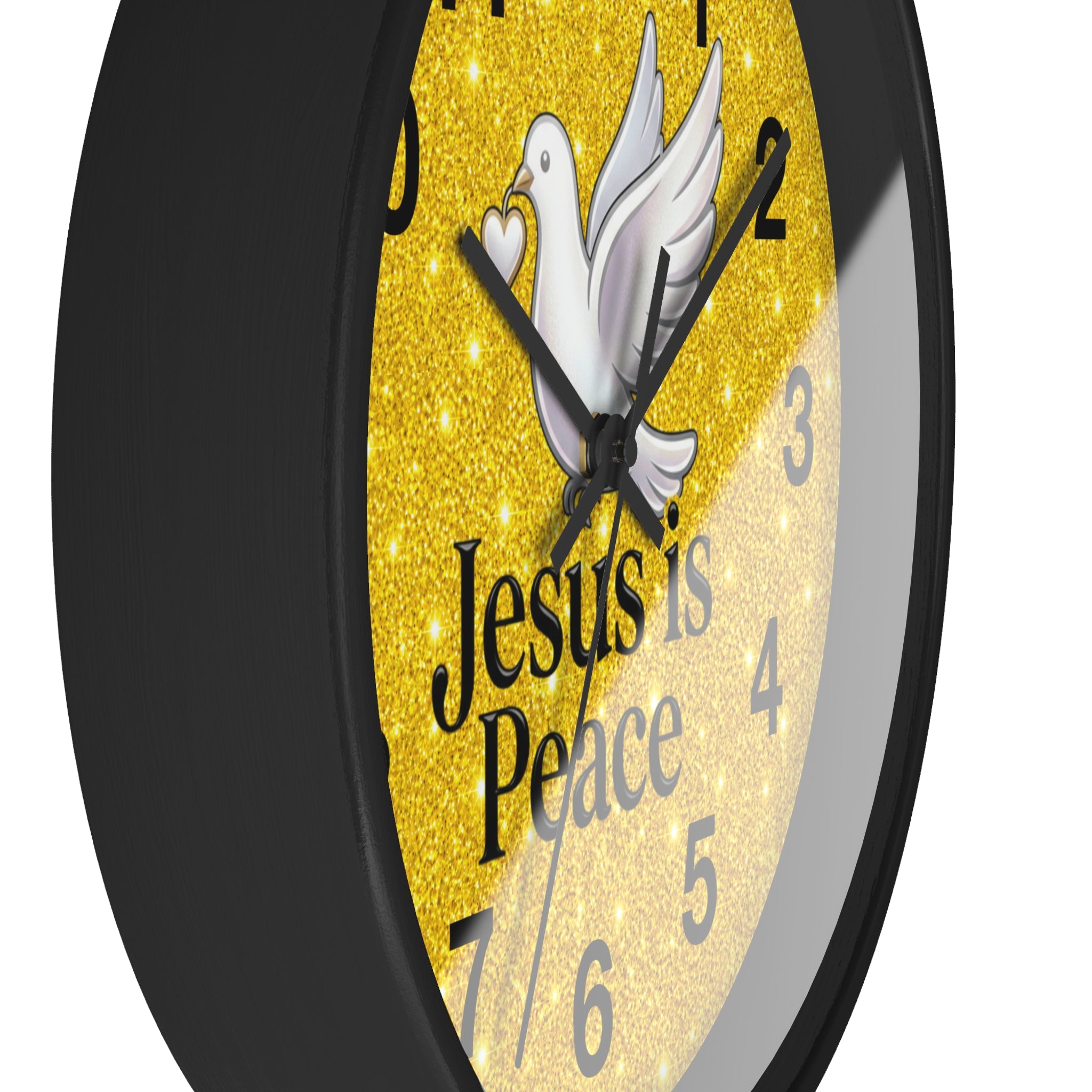 Jesus Is Peace Wall Clock | White Dove Christian Wall Decor | Silent Faith Clock