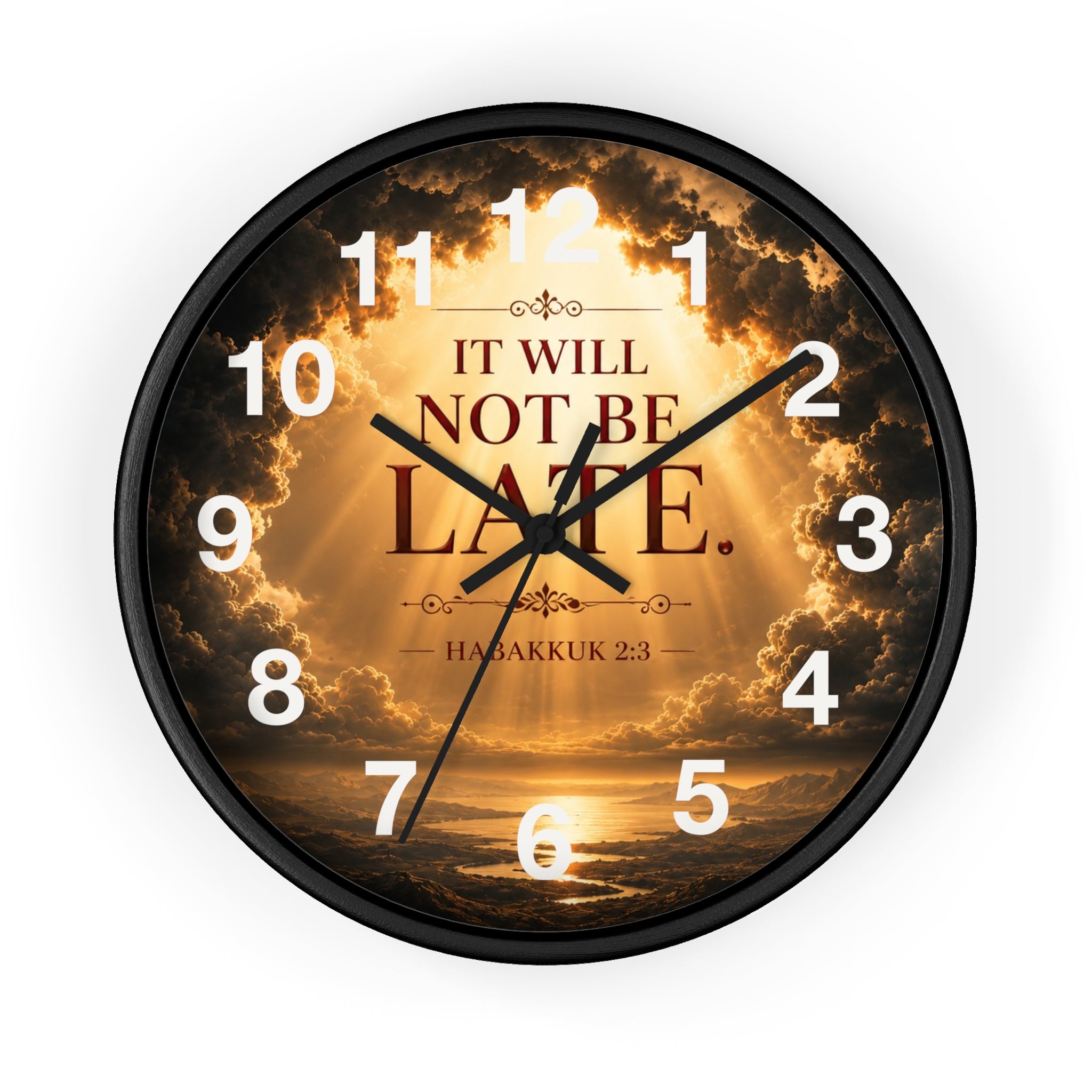 It Will Not Be Late Wall Clock | Habakkuk 2:3 Christian Scripture Clock | Inspirational Faith Decor