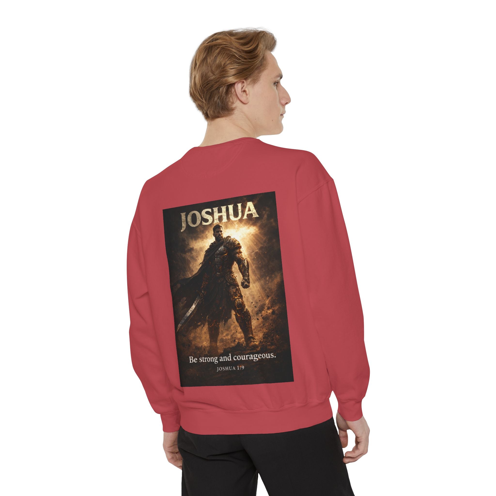 Joshua Courage Sweatshirt | Be Strong and Courageous Christian Crewneck | Inspirational Faith Apparel