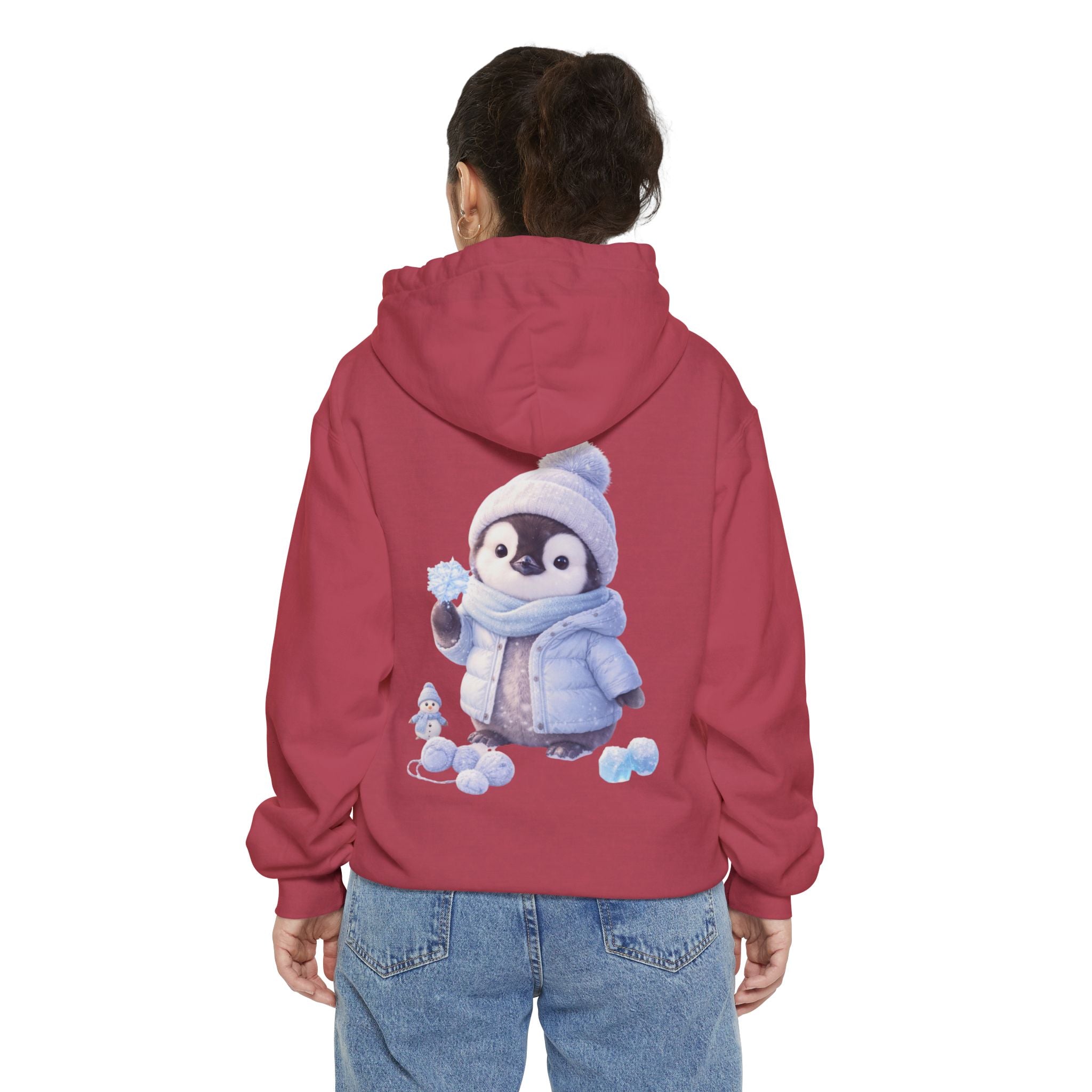 Penguin Winter Hoodie — Cute Baby Penguin in Beanie & Scarf