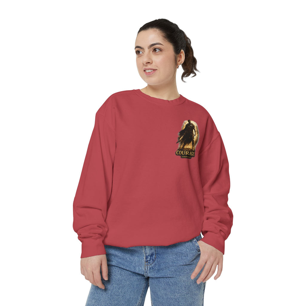 Joshua Courage Sweatshirt | Be Strong and Courageous Christian Crewneck | Inspirational Faith Apparel