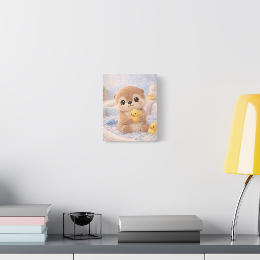 Woodland Otter Canvas — Nursery Woodland Animal Wall Art
