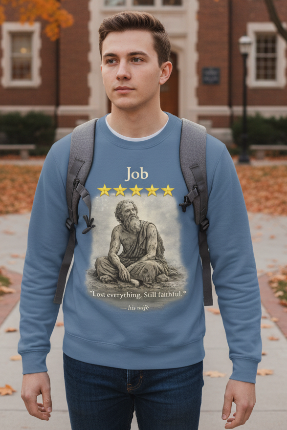 Faithful Through It All – Sweatshirt | “I Lost Everything, Still Faithful” Graphic – Five-Star Faith Series