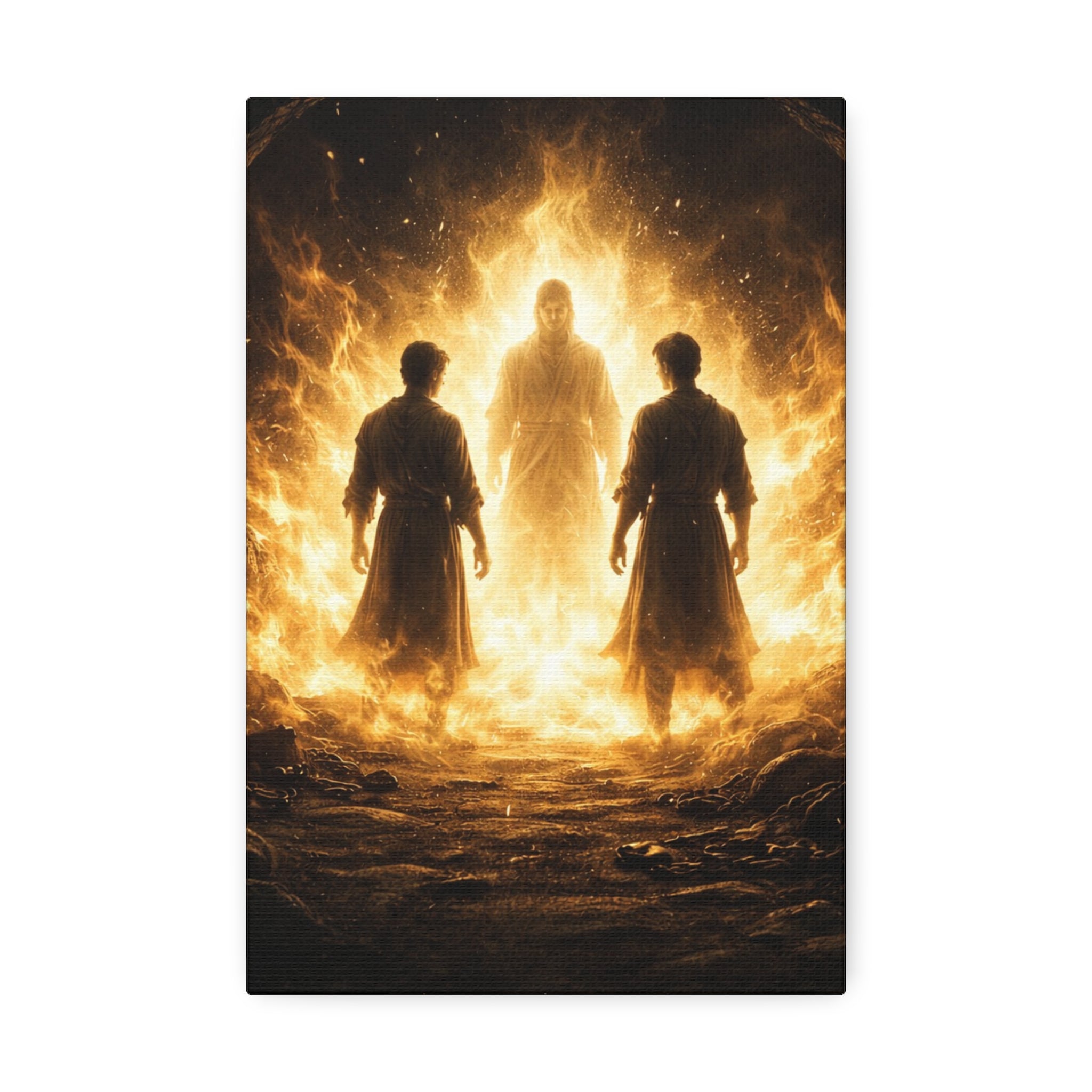 🌟"Not Alone in the Fire" — Daniel 3:25 Canvas Print