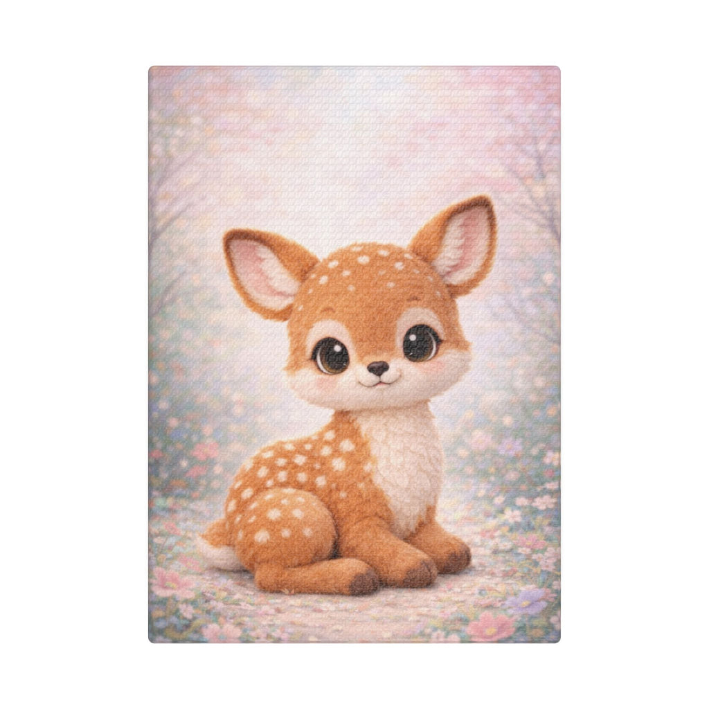 Woodland Fawn Canvas — Nursery Woodland Animal Wall Art