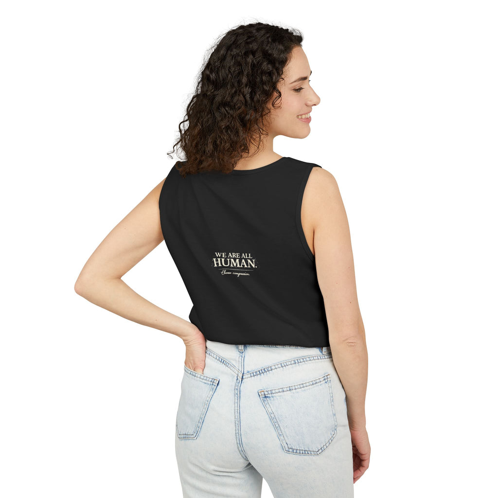 “Every Heart Beats the Same” Vintage Surf Tank Top – Garment-Dyed Coastal Unity Tank