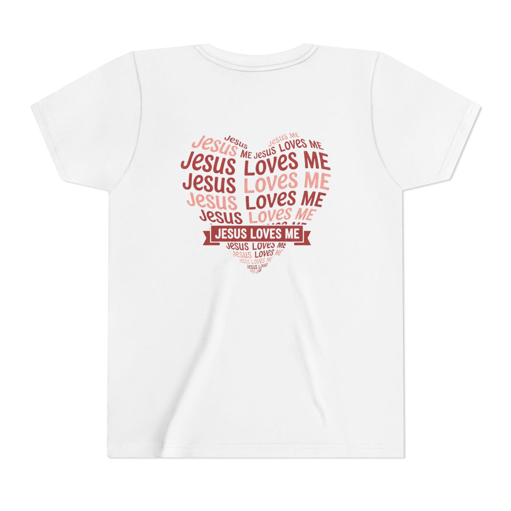 Jesus Loves Me Youth T-Shirt – Heart Word Cloud Christian Kids Tee | Faith Inspired Youth Shirt