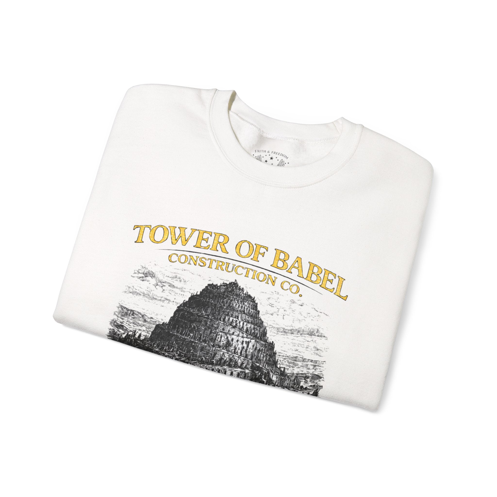 Tower of Babel – Crewneck Sweatshirt | “Review” Vintage Graphic – Five-Star Faith Series