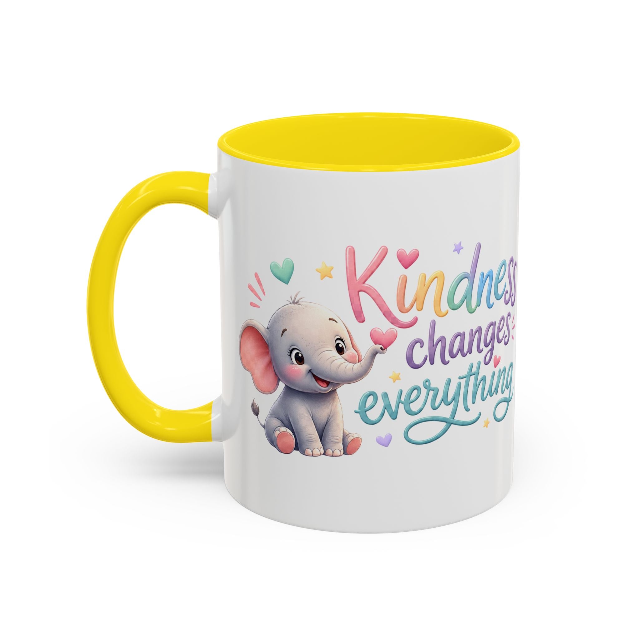 Kindness Changes Everything Elephant Mug | Inspirational Coffee Mug | Cute Elephant Accent Cup