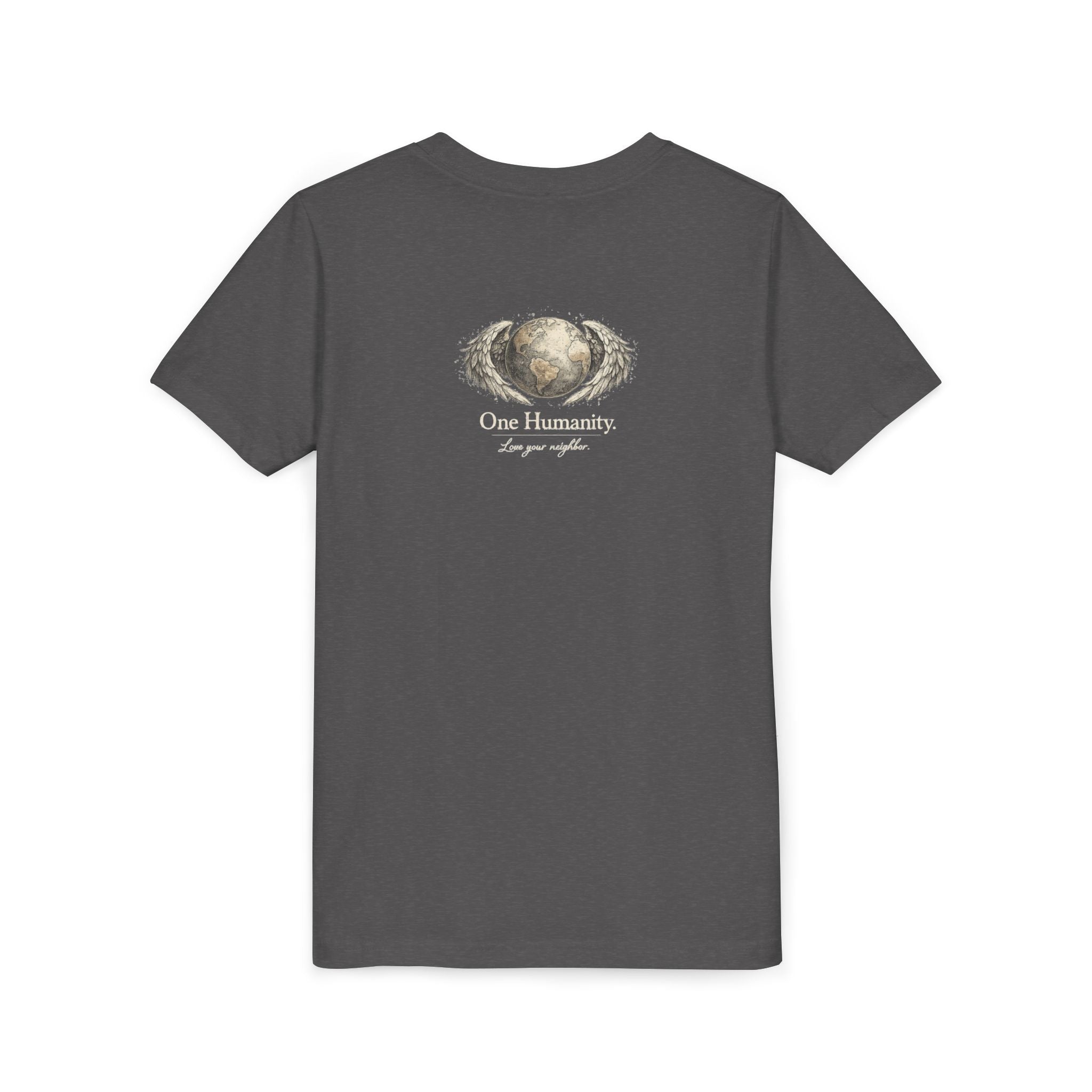 Youth “Quiet Kindness Changes Everything” Tee – Kids Inspirational T-Shirt with Earth & Friends Graphic