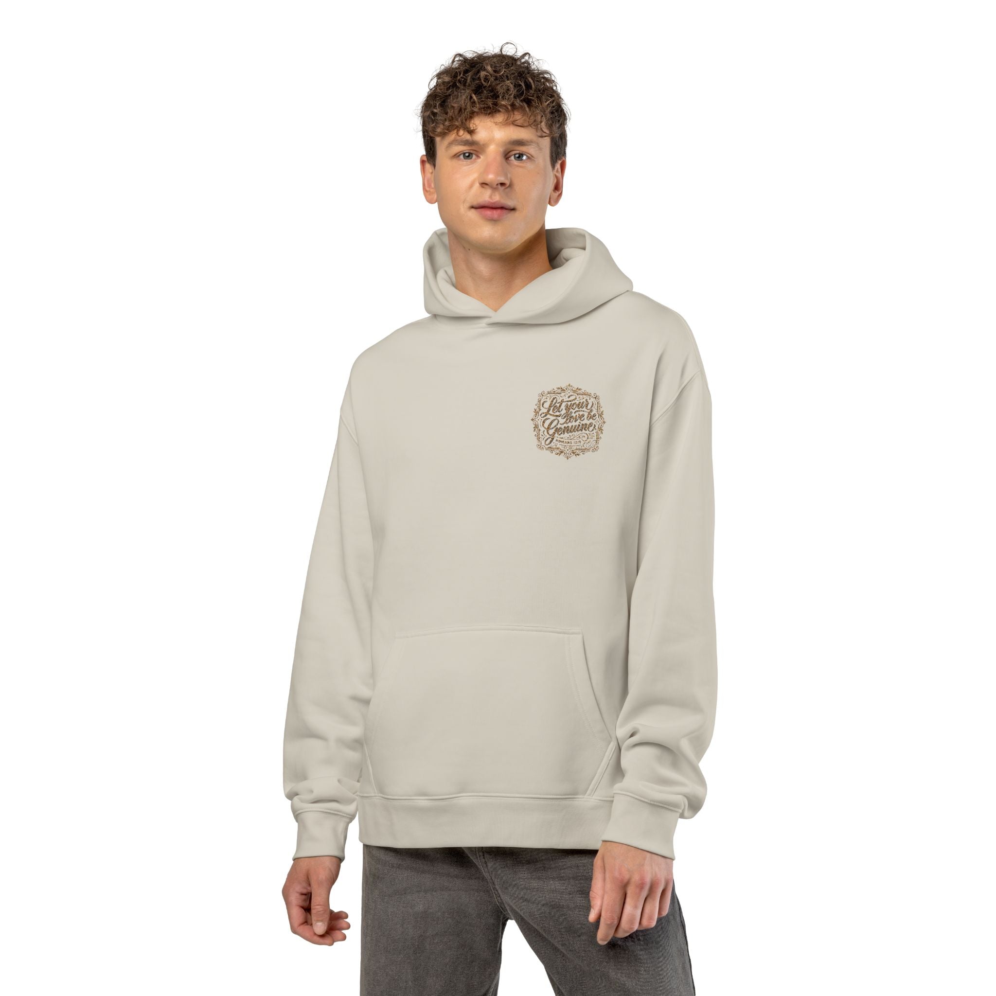 “Let Your Love Be Genuine” Hoodie – Romans 12:9 Christian Pullover | Faith & Freedom Creations