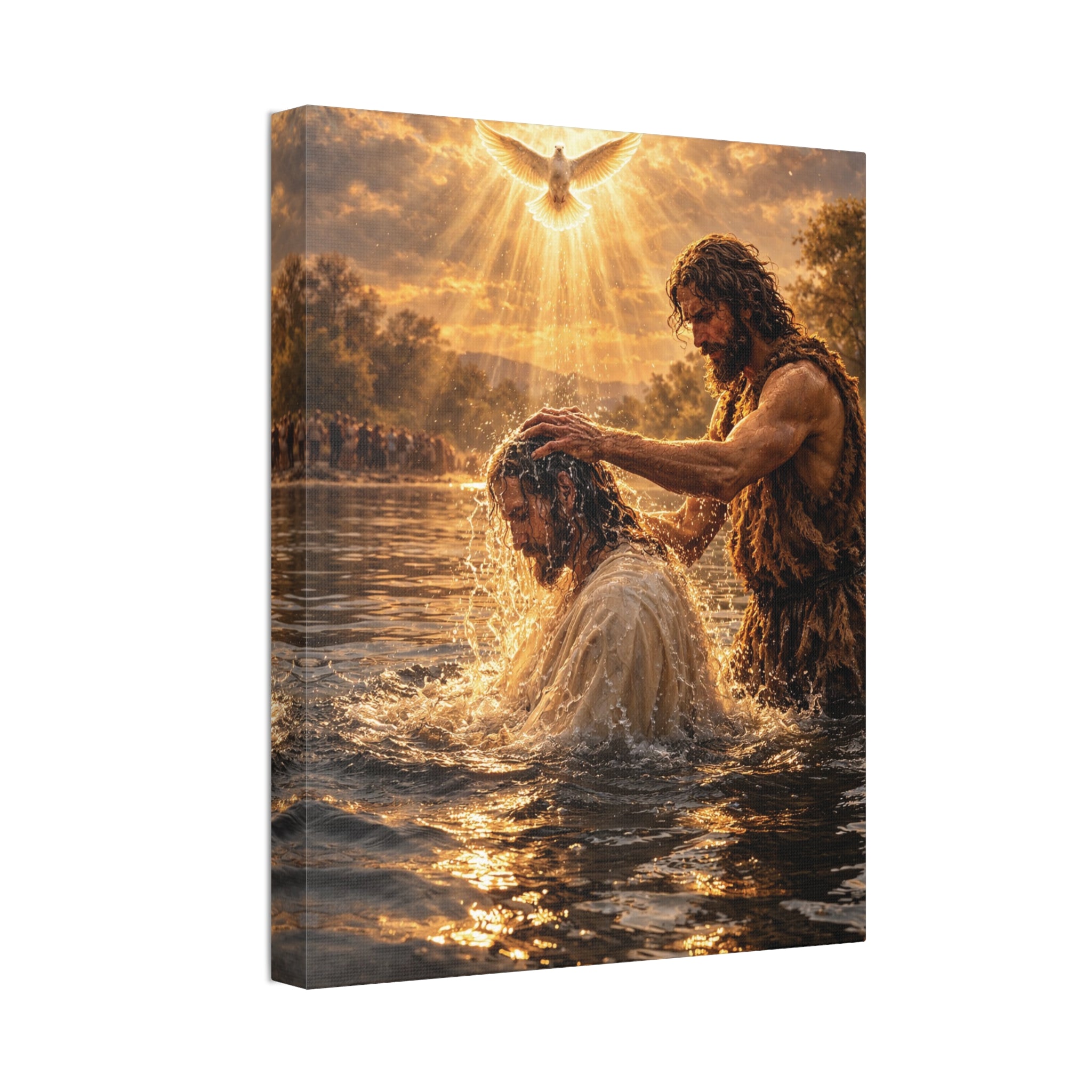Baptism of Jesus - Stretched Canvas Print with Holy Spirit Dove
